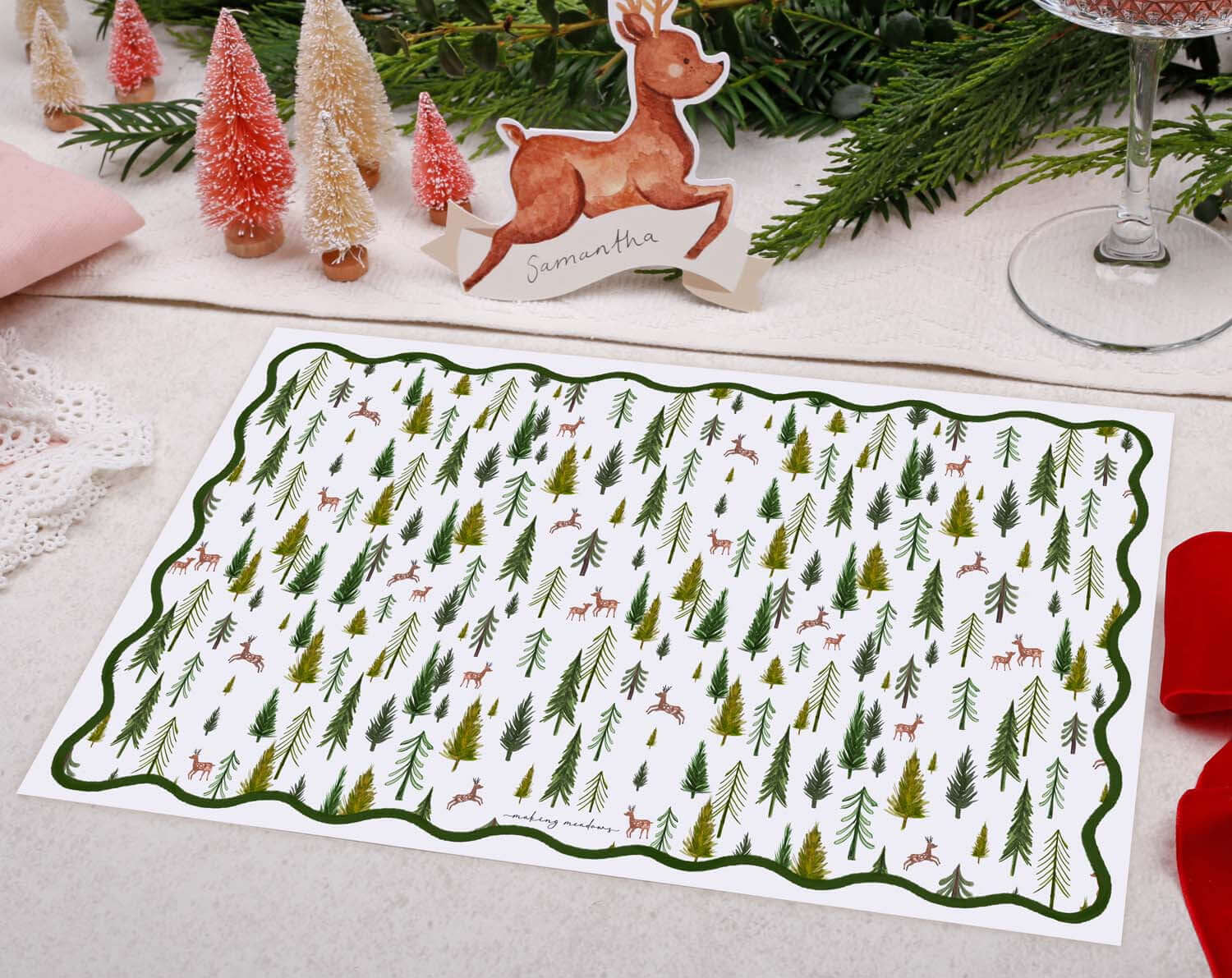 Woodland Christmas Placemats designed by Making Meadows