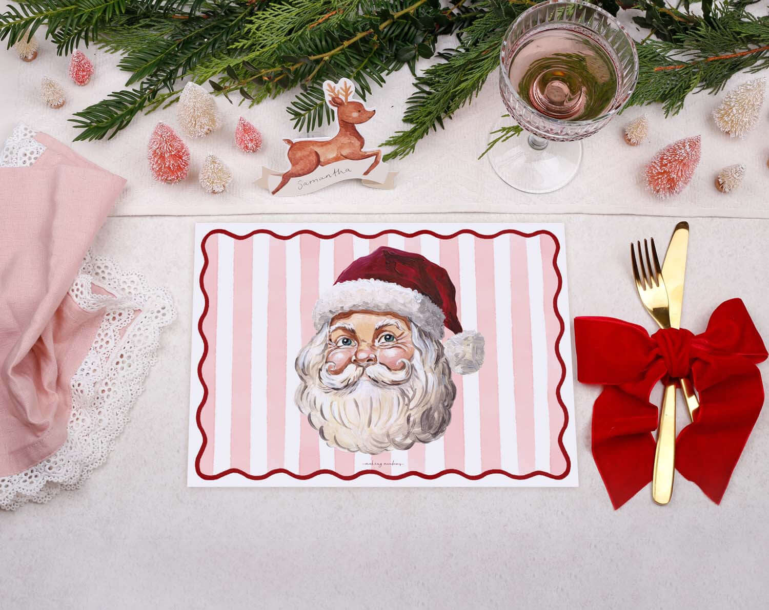Santa Christmas Placemats designed by Making Meadows