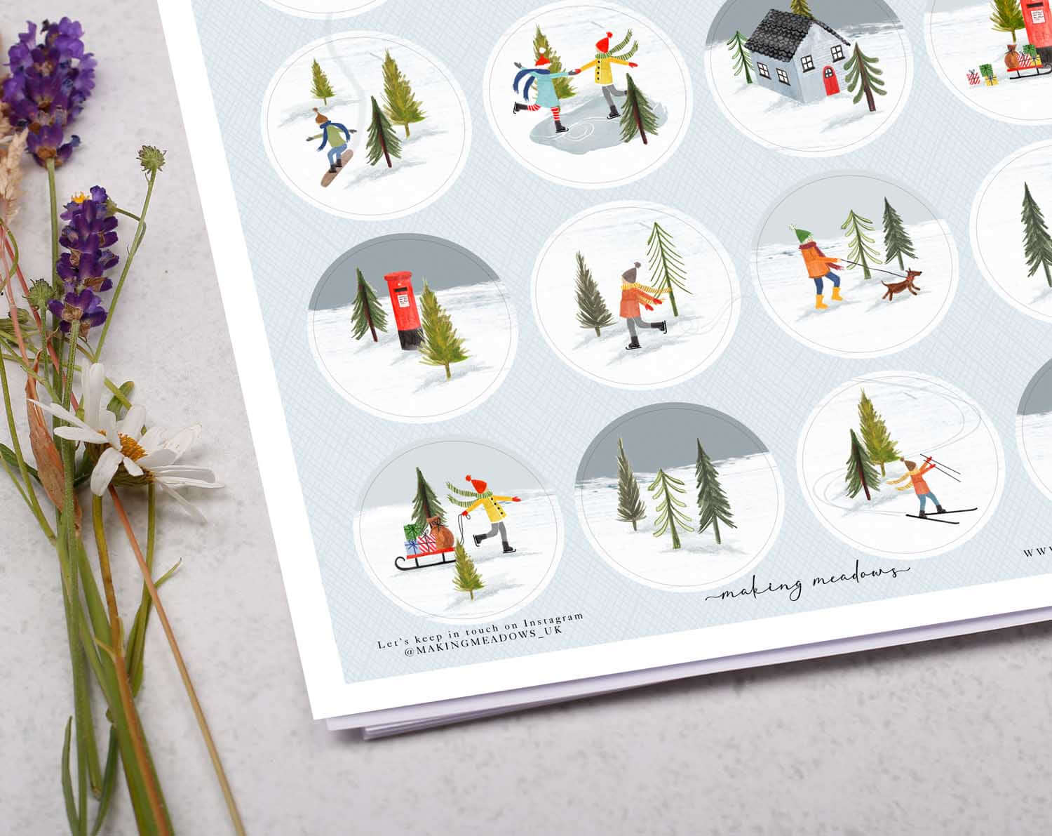 Christmas Village Sticker Sheet. Decorative Stickers designed by Making Meadows