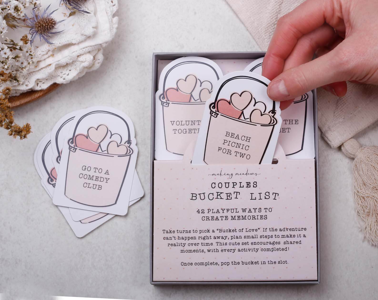 Couples Bucket List Gift Box. Stationery designed by Making Meadows