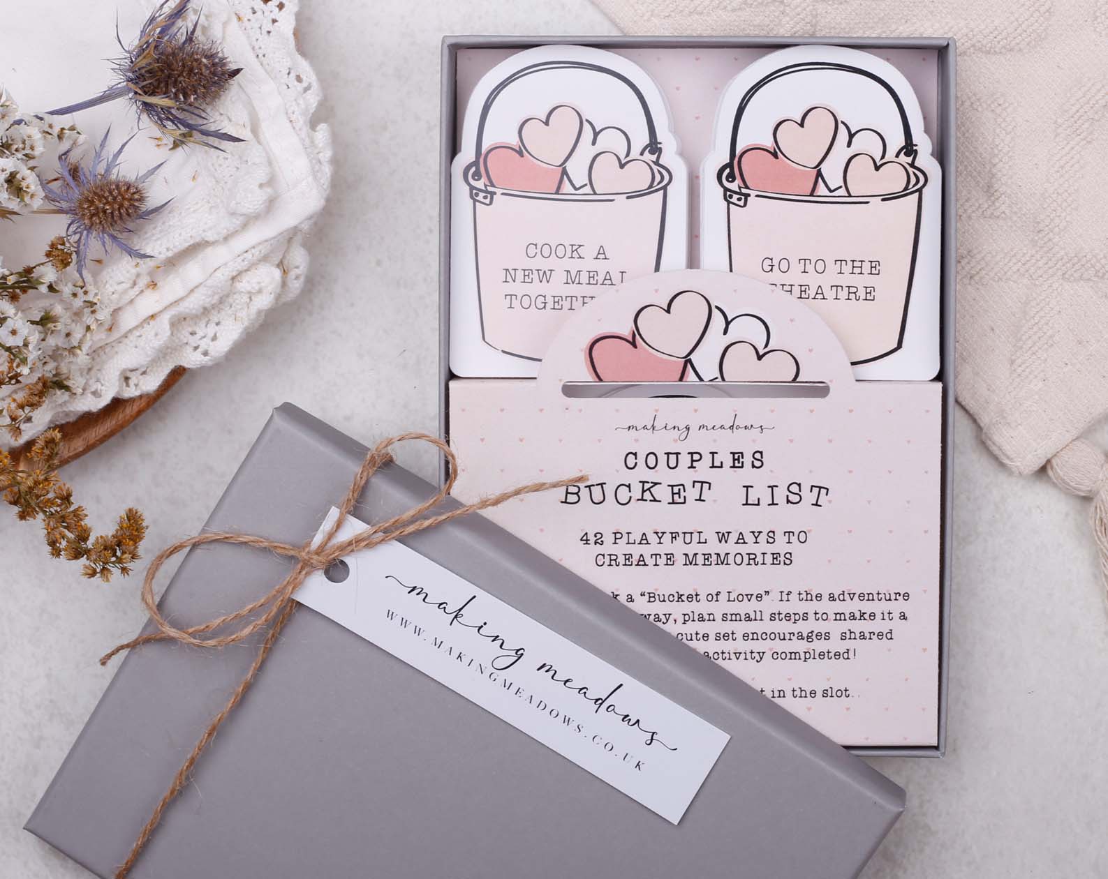 Couples Bucket List Gift Box. Stationery designed by Making Meadows