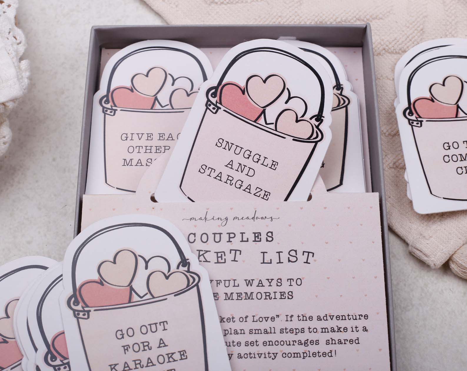 Couples Bucket List Gift Box. Stationery designed by Making Meadows