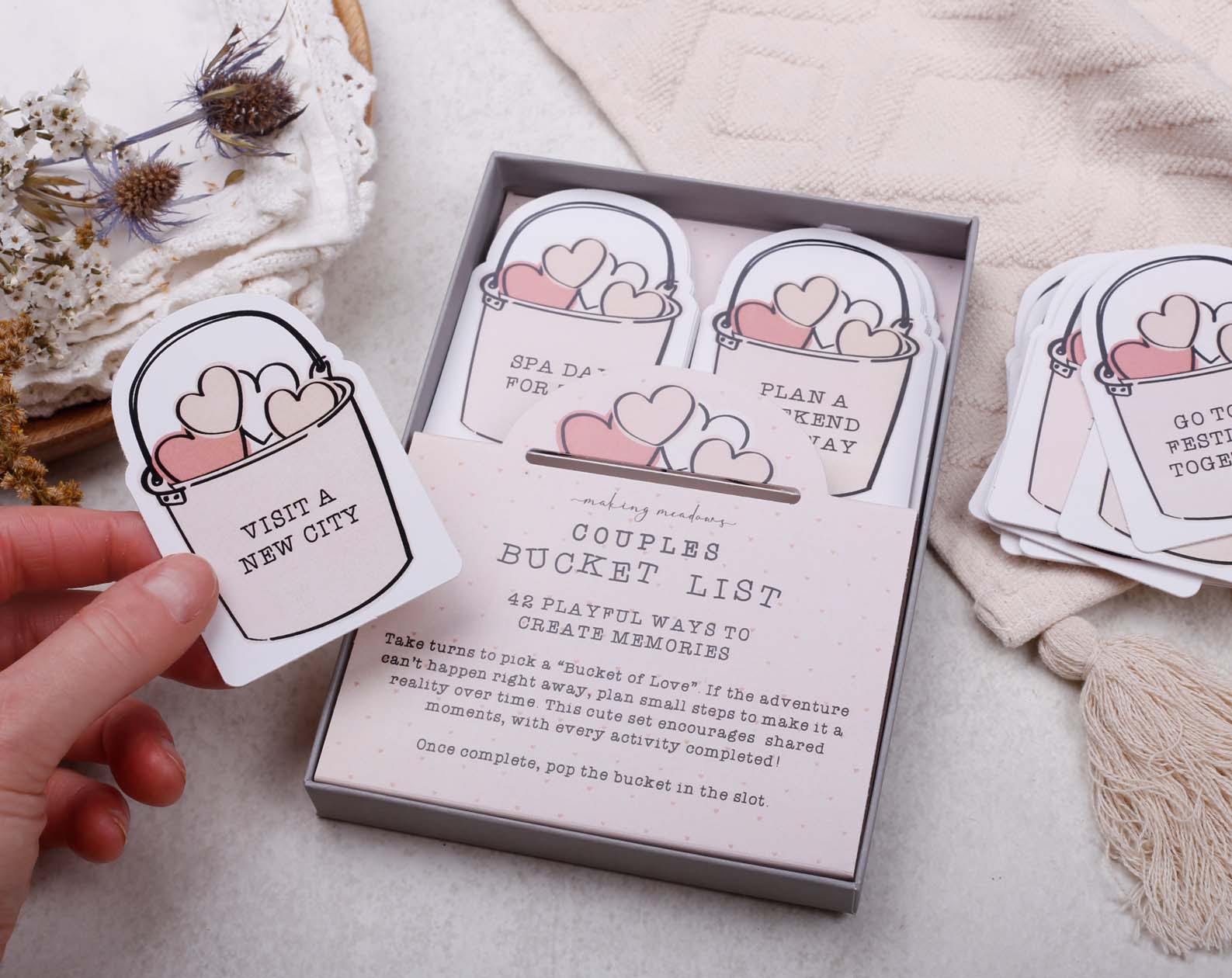 Couples Bucket List Gift Box. Stationery designed by Making Meadows