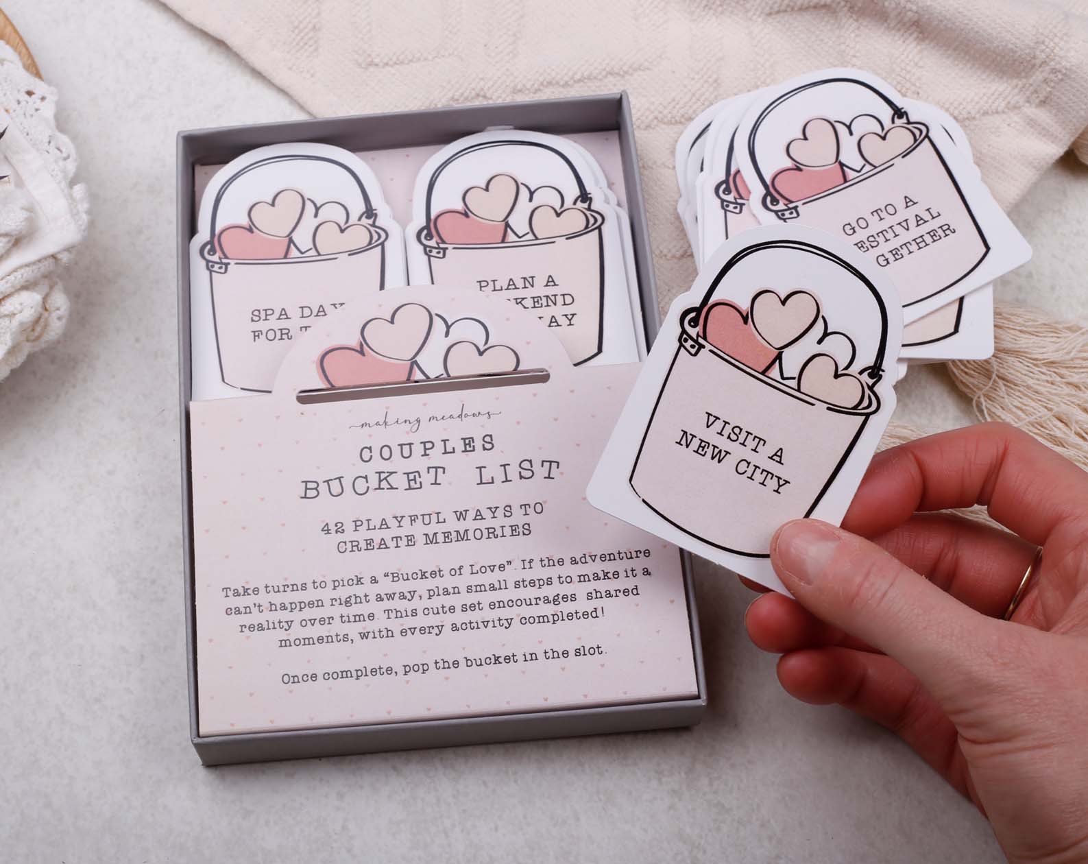 Couples Bucket List Gift Box. Stationery designed by Making Meadows