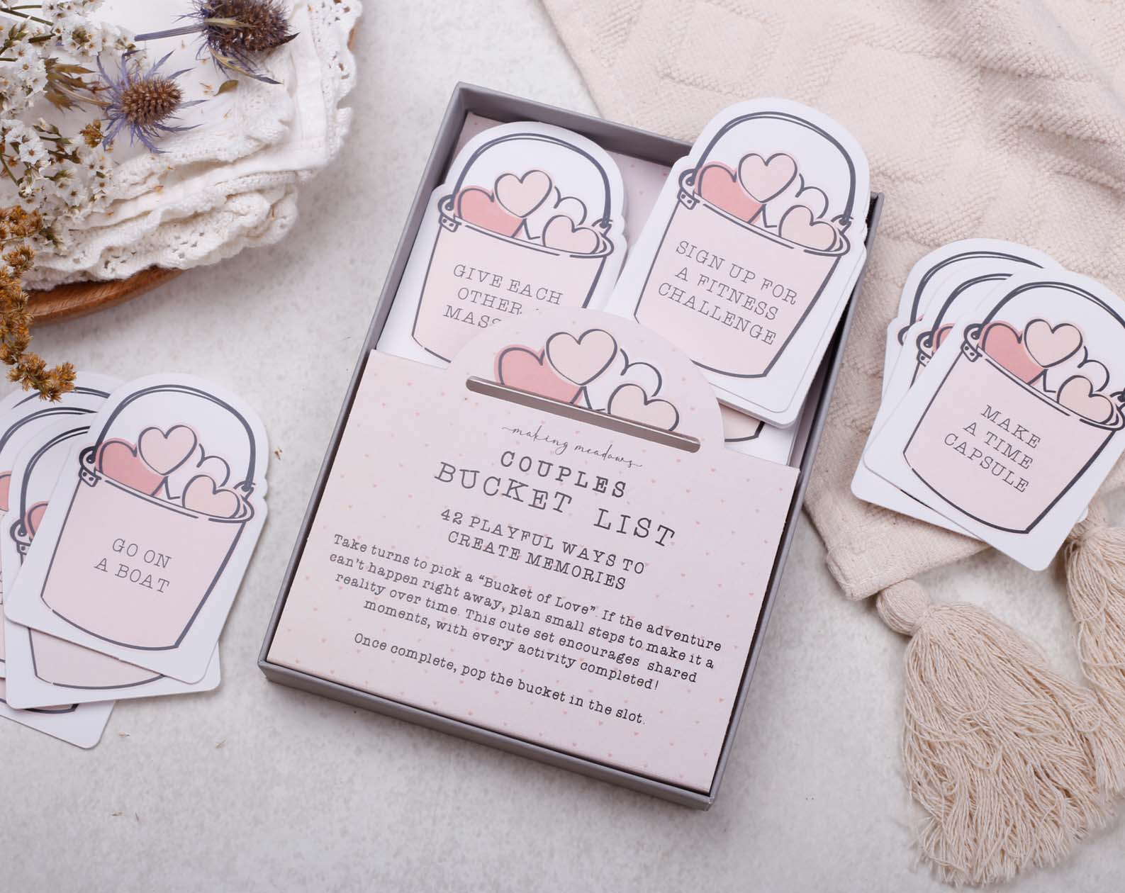 Couples Bucket List Gift Box. Stationery designed by Making Meadows