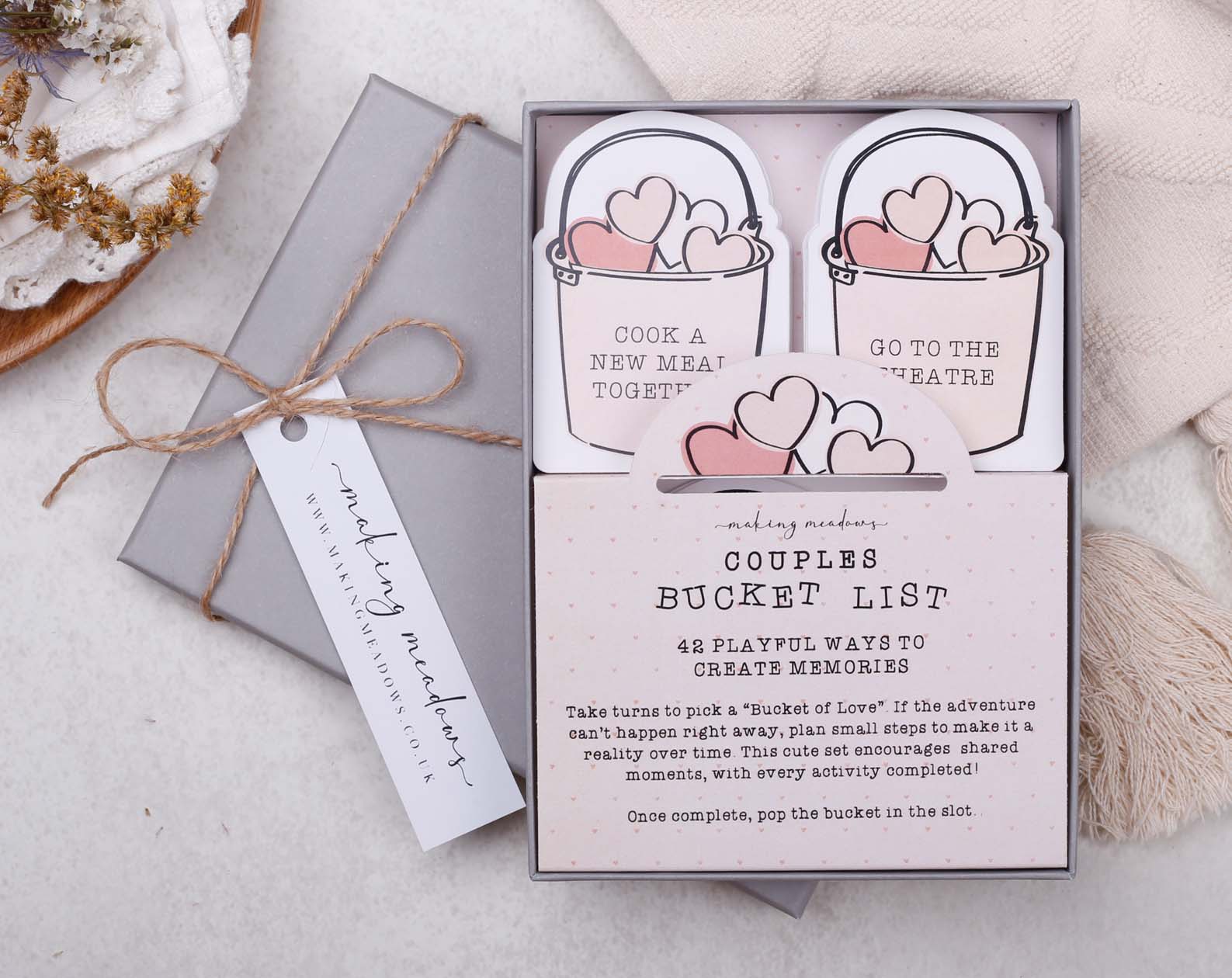Couples Bucket List Gift Box. Stationery designed by Making Meadows