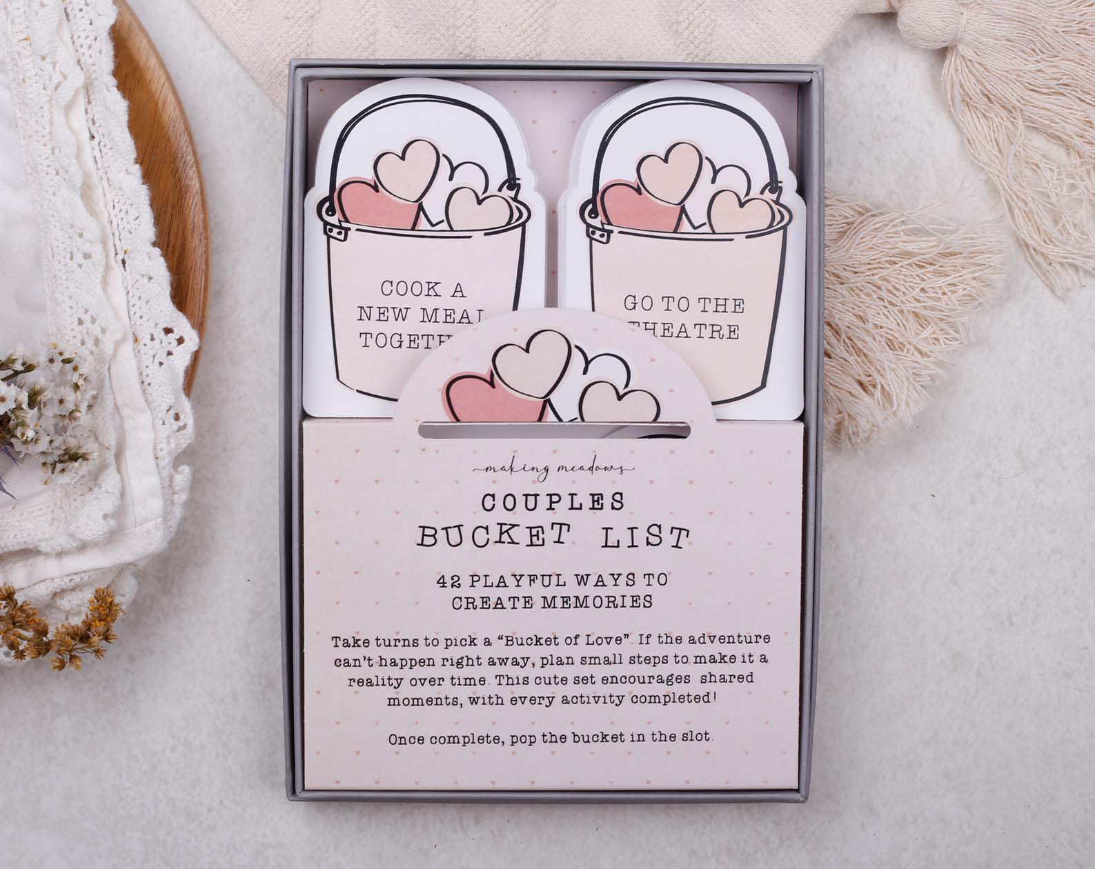 Couples Bucket List Gift Box. Stationery designed by Making Meadows
