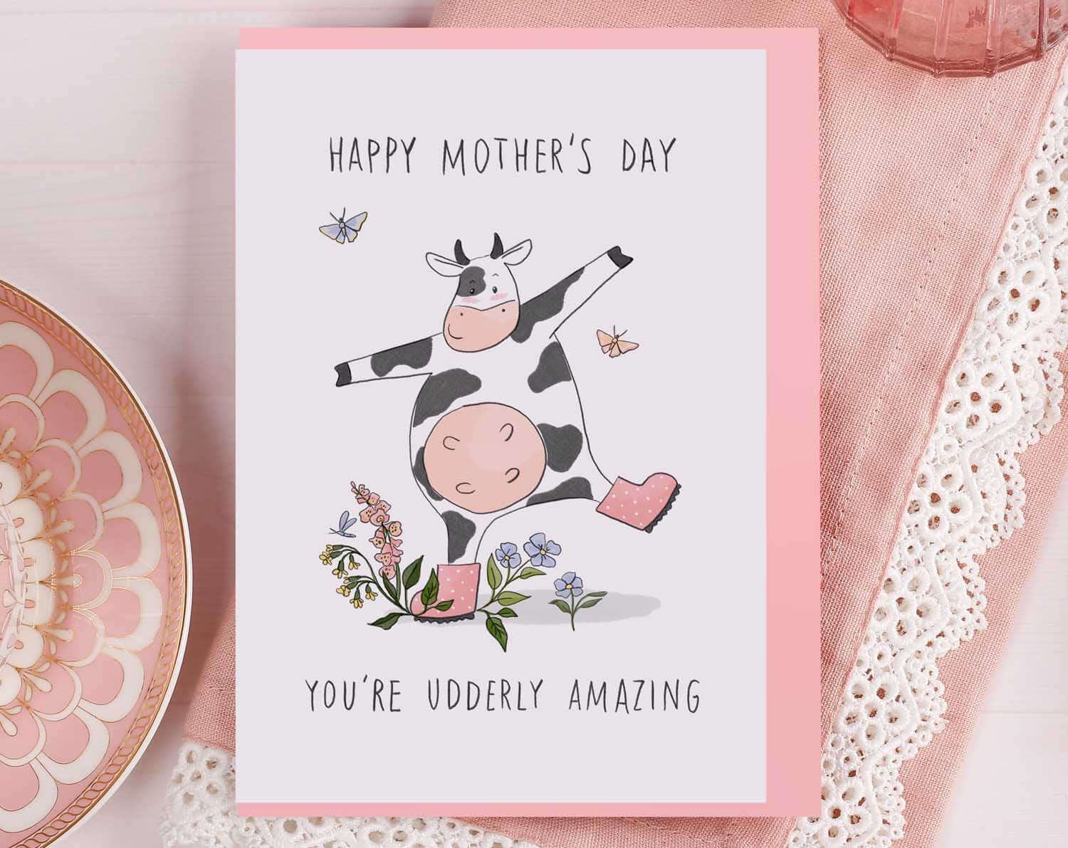 Cow Mother's Day Card. Greeting & Note Cards designed by Making Meadows