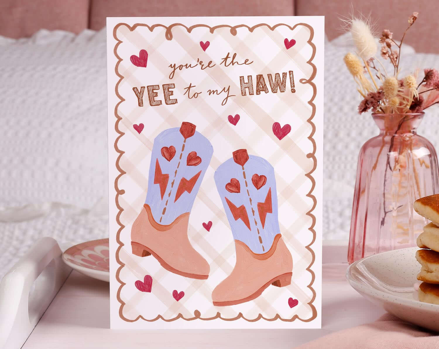 Cowboy Yee-Haw Boots Valentine Card. Greeting & Note Cards designed by Making Meadows