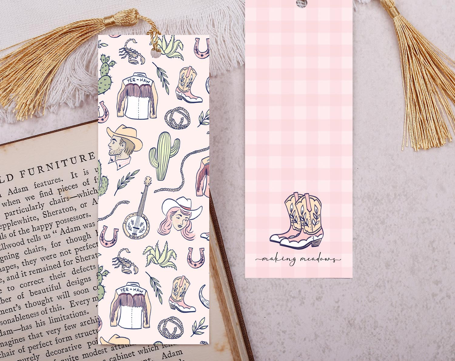 Cowgirl Bookmark With Tassel. Bookmarks designed by Making Meadows