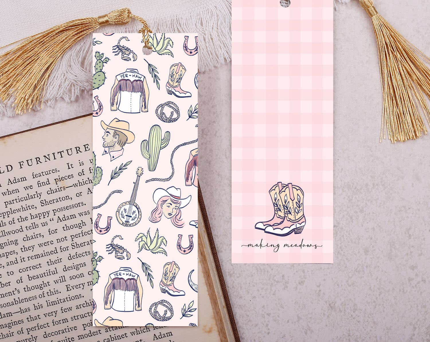 Cowgirl Bookmark With Tassel. Bookmarks designed by Making Meadows