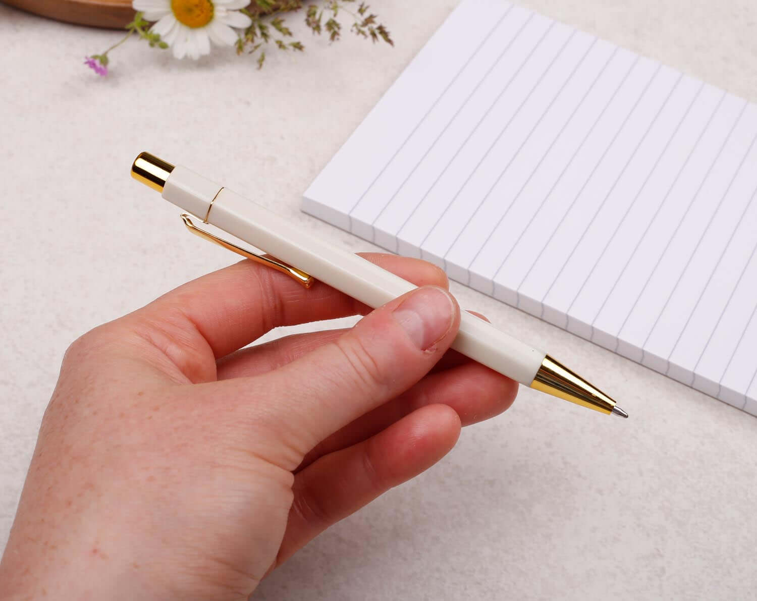 Cream & Gold Ballpoint Pen. Pens designed by Making Meadows