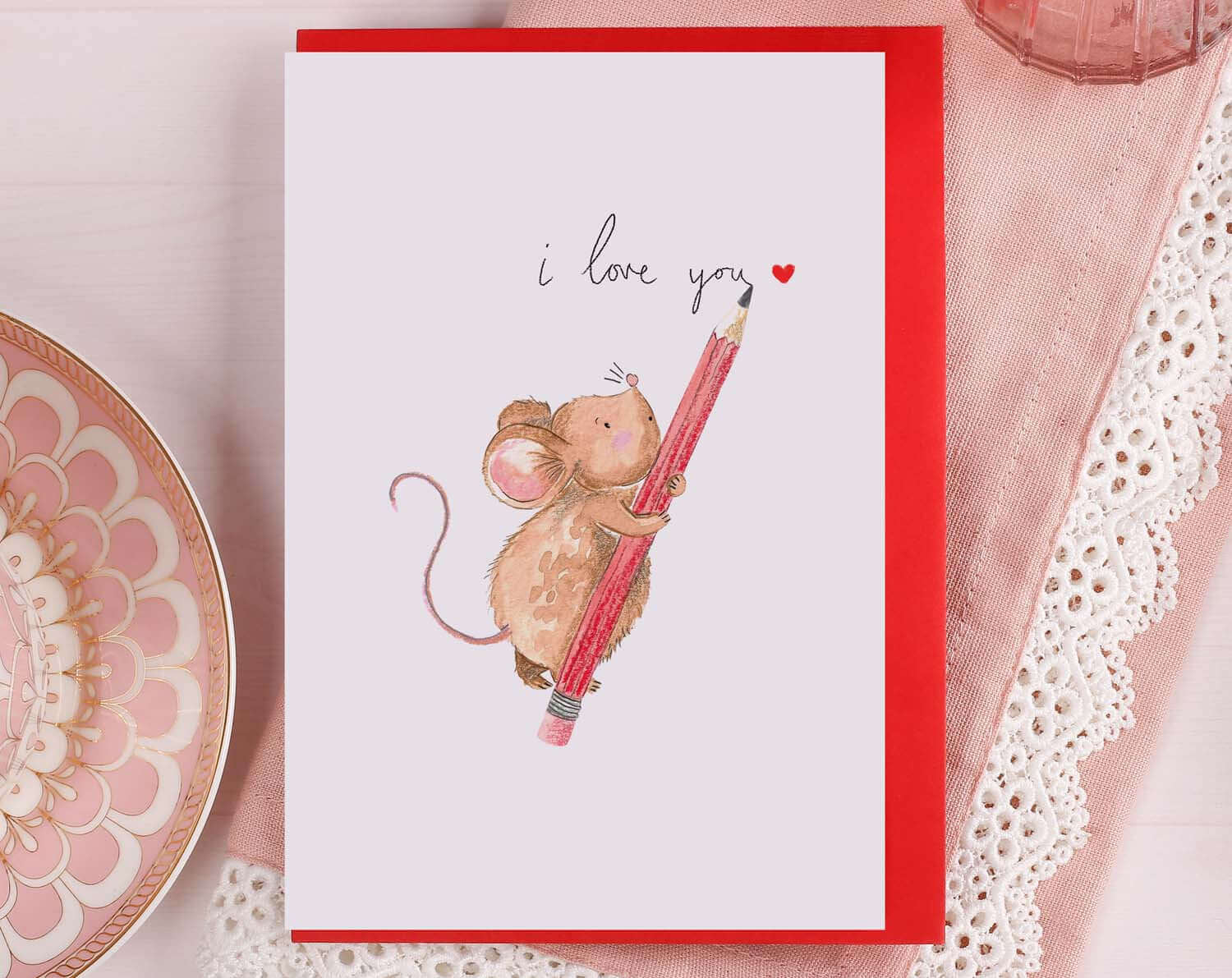 Cute I Love You Card. Greeting & Note Cards designed by Making Meadows