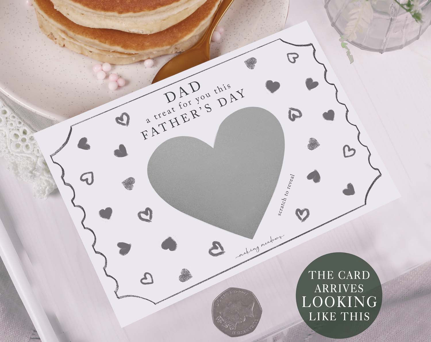 Heart Scratch To Reveal Card For Dad