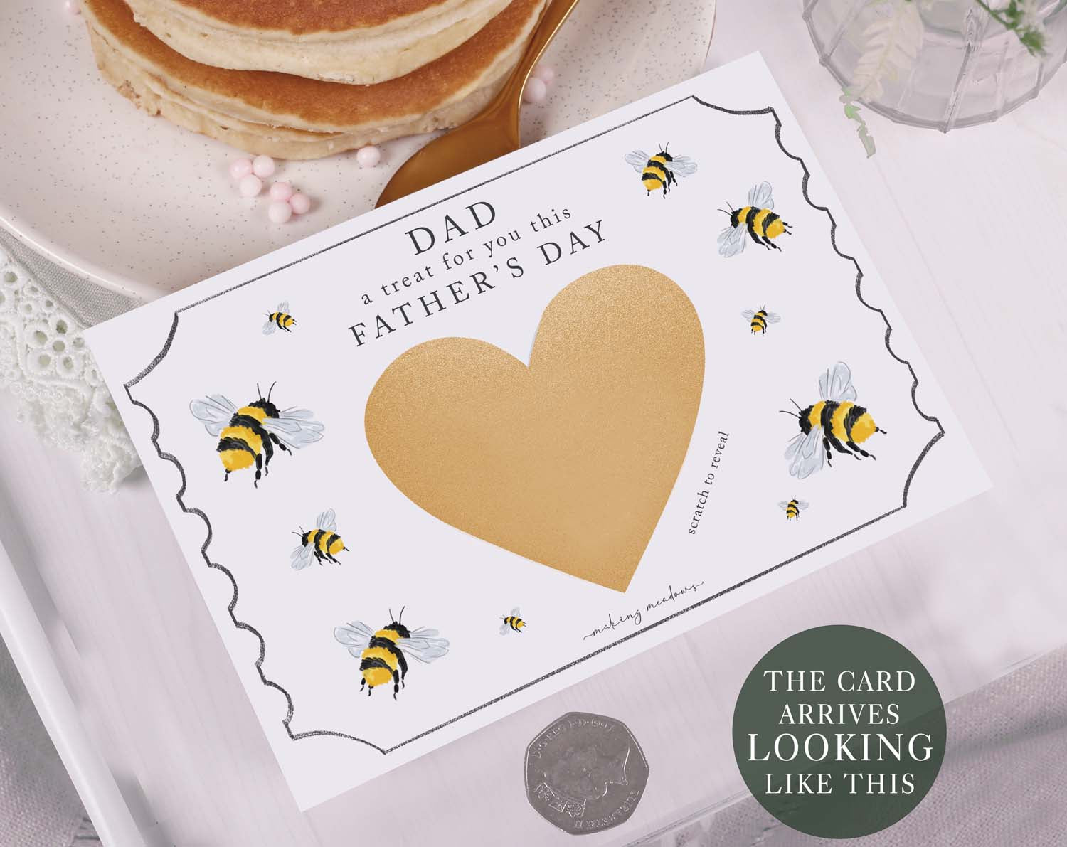 Bee Scratch To Reveal Card For Dad