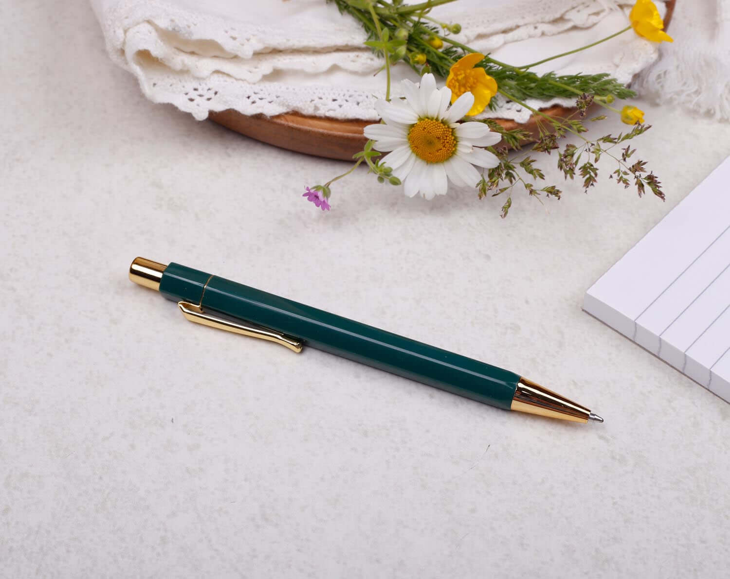 Dark Green & Gold Ballpoint Pen. Pens designed by Making Meadows