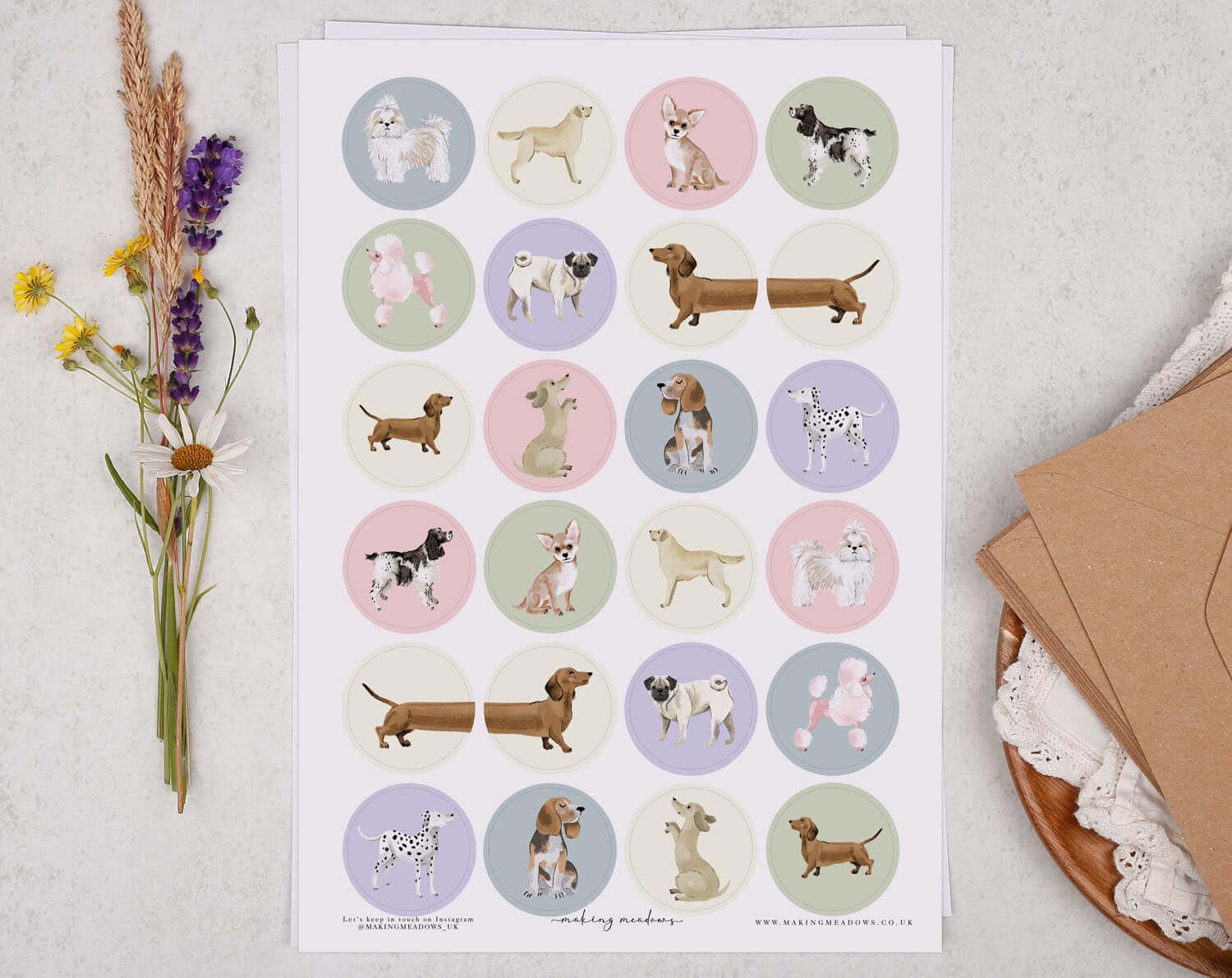 Dog Sticker Sheet. Decorative Stickers designed by Making Meadows