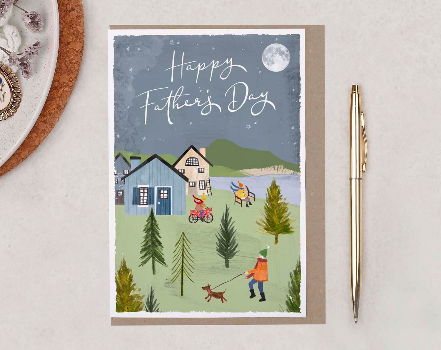 Dog Walking Father's Day Card. Greeting & Note Cards designed by Making Meadows