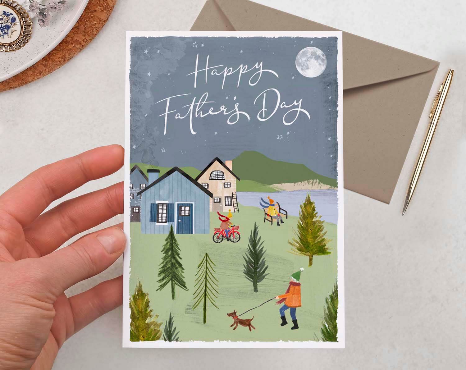 Dog Walking Father's Day Card. Greeting & Note Cards designed by Making Meadows