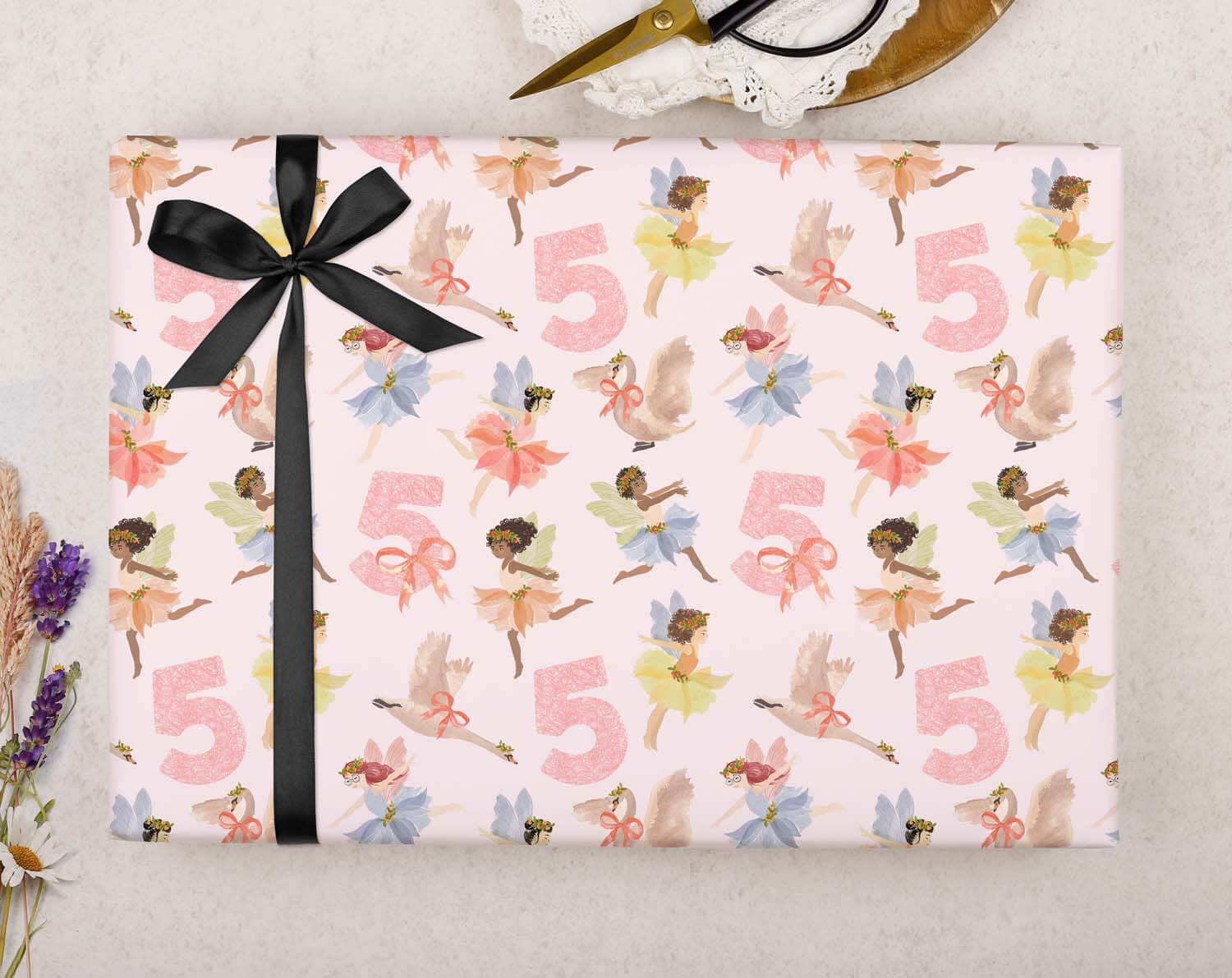 Fairy 5th Birthday Wrapping Paper