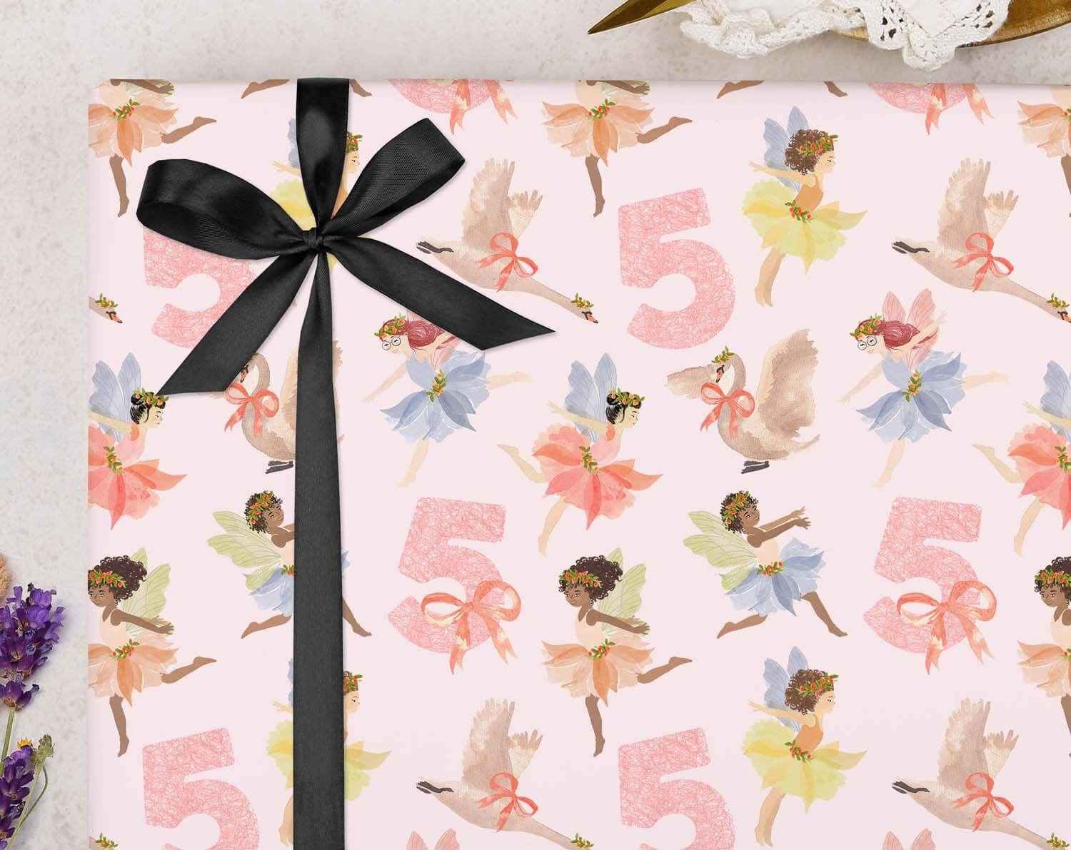 Fairy 5th Birthday Wrapping Paper