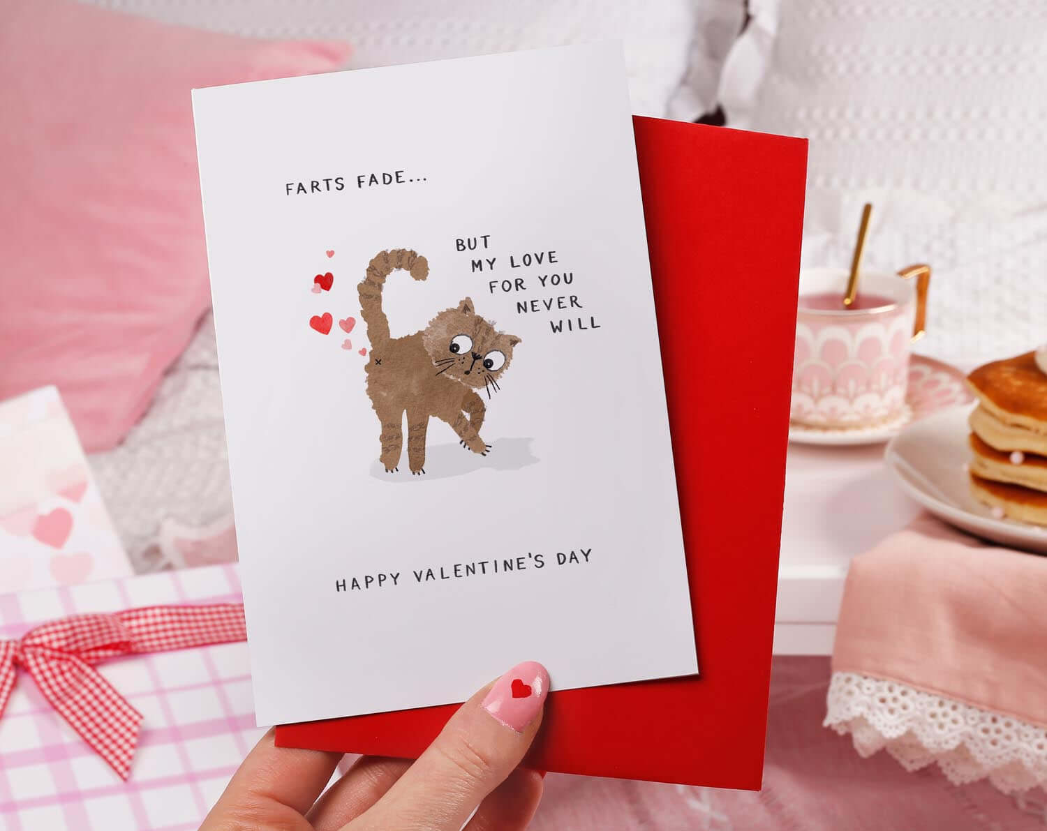 Farting Cat Valentine Card. Greeting & Note Cards designed by Making Meadows