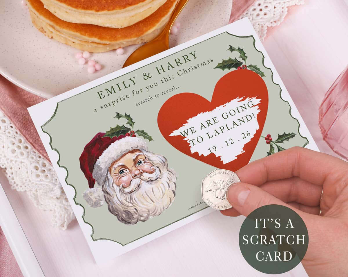 Father Christmas Surprise Gift Reveal Scratch Card