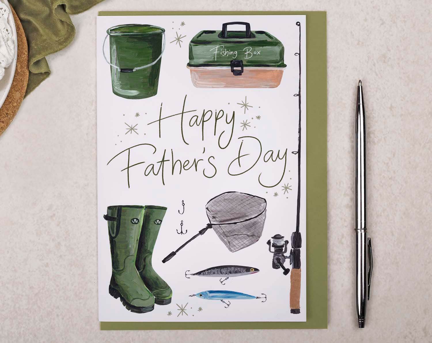 Fishing Father's Day Card. Greeting & Note Cards designed by Making Meadows