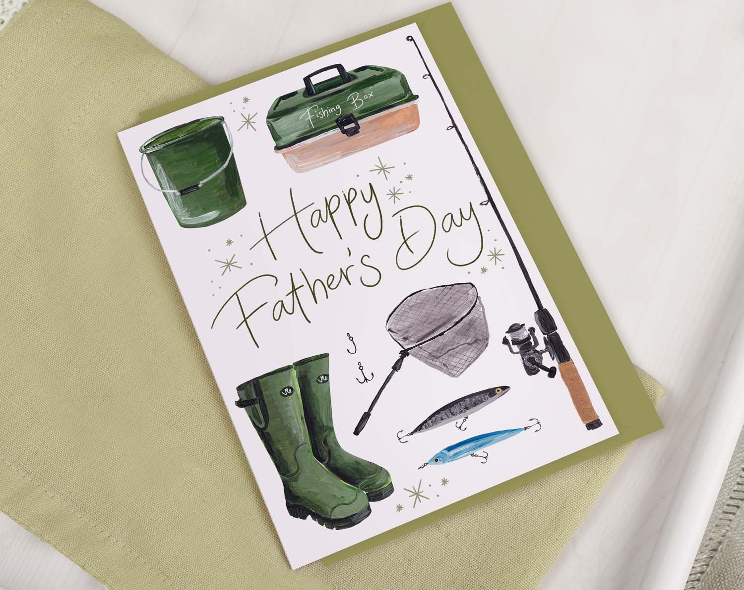 Fishing Father's Day Card. Greeting & Note Cards designed by Making Meadows