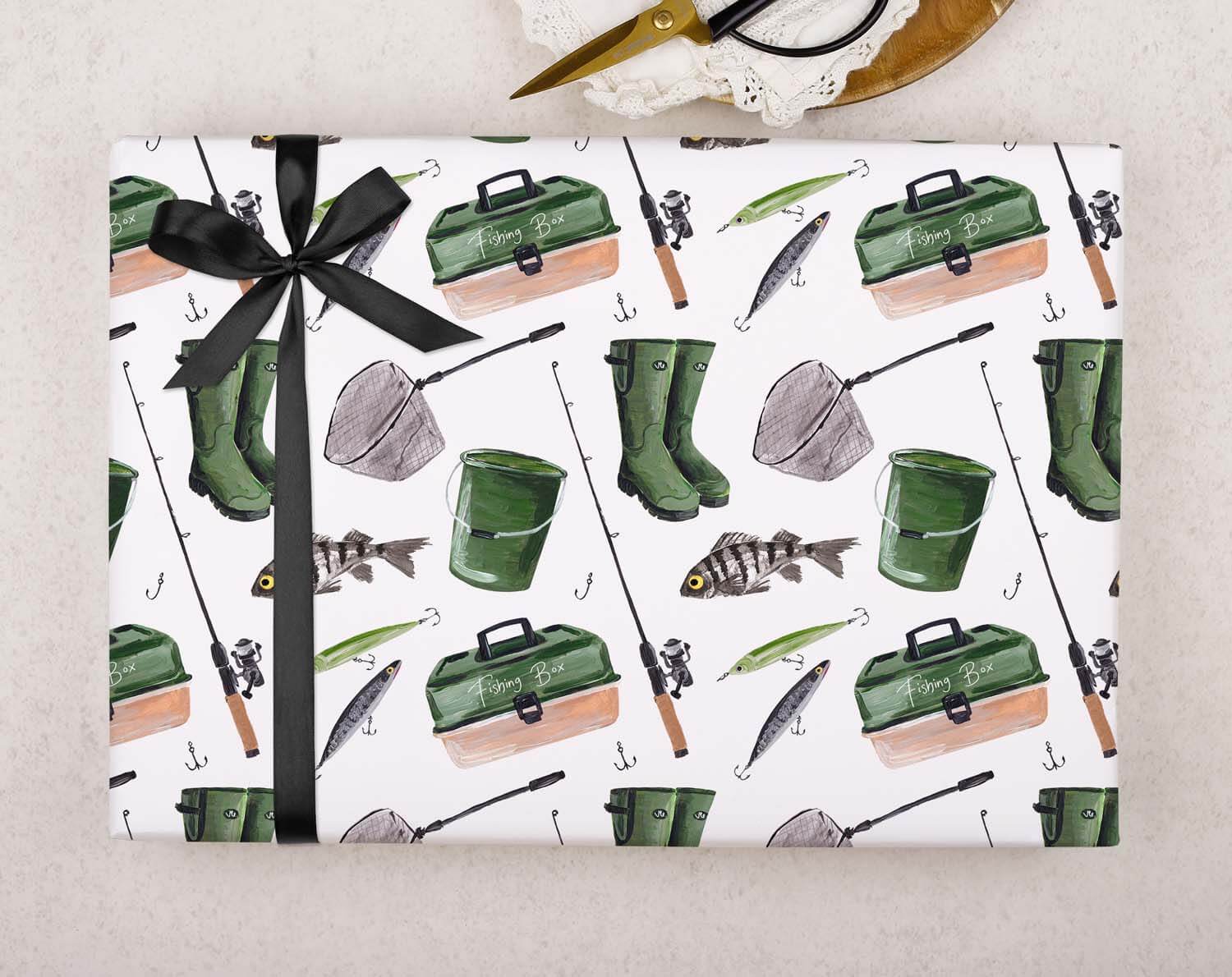 Fishing Wrapping Paper. Wrapping Paper designed by Making Meadows