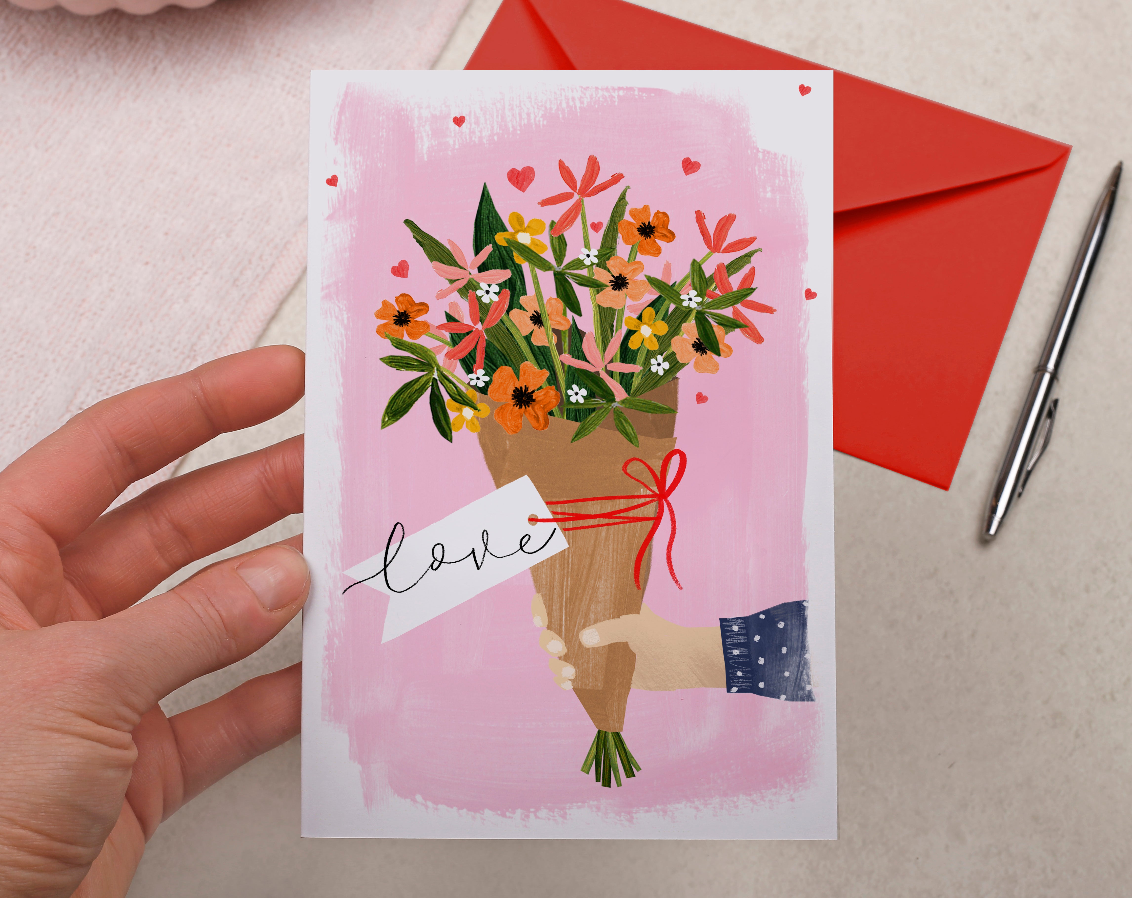 Floral Bunch Of Flowers Love Card. Greeting & Note Cards designed by Making Meadows