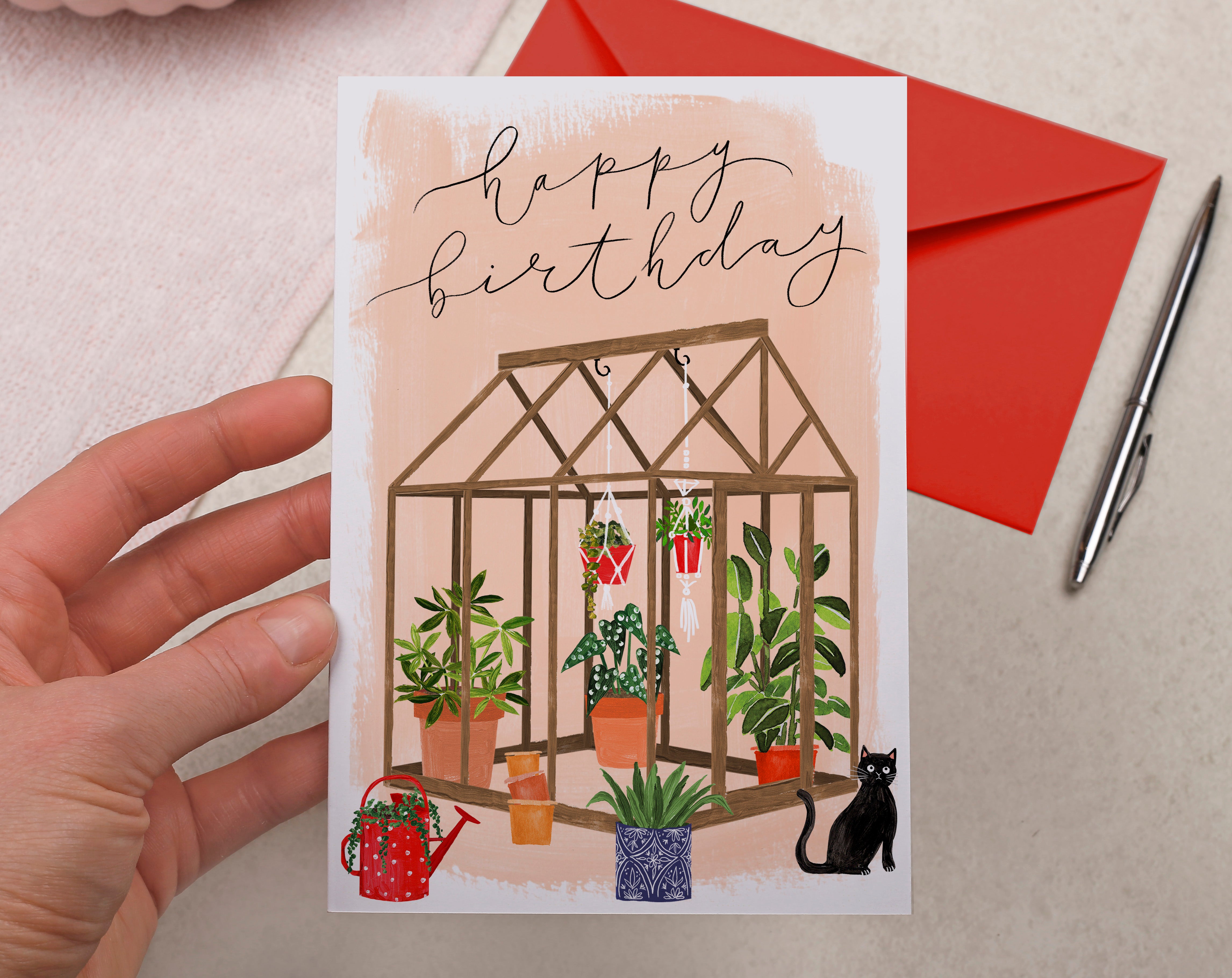 Floral Greenhouse Happy Birthday Card. Greeting & Note Cards designed by Making Meadows
