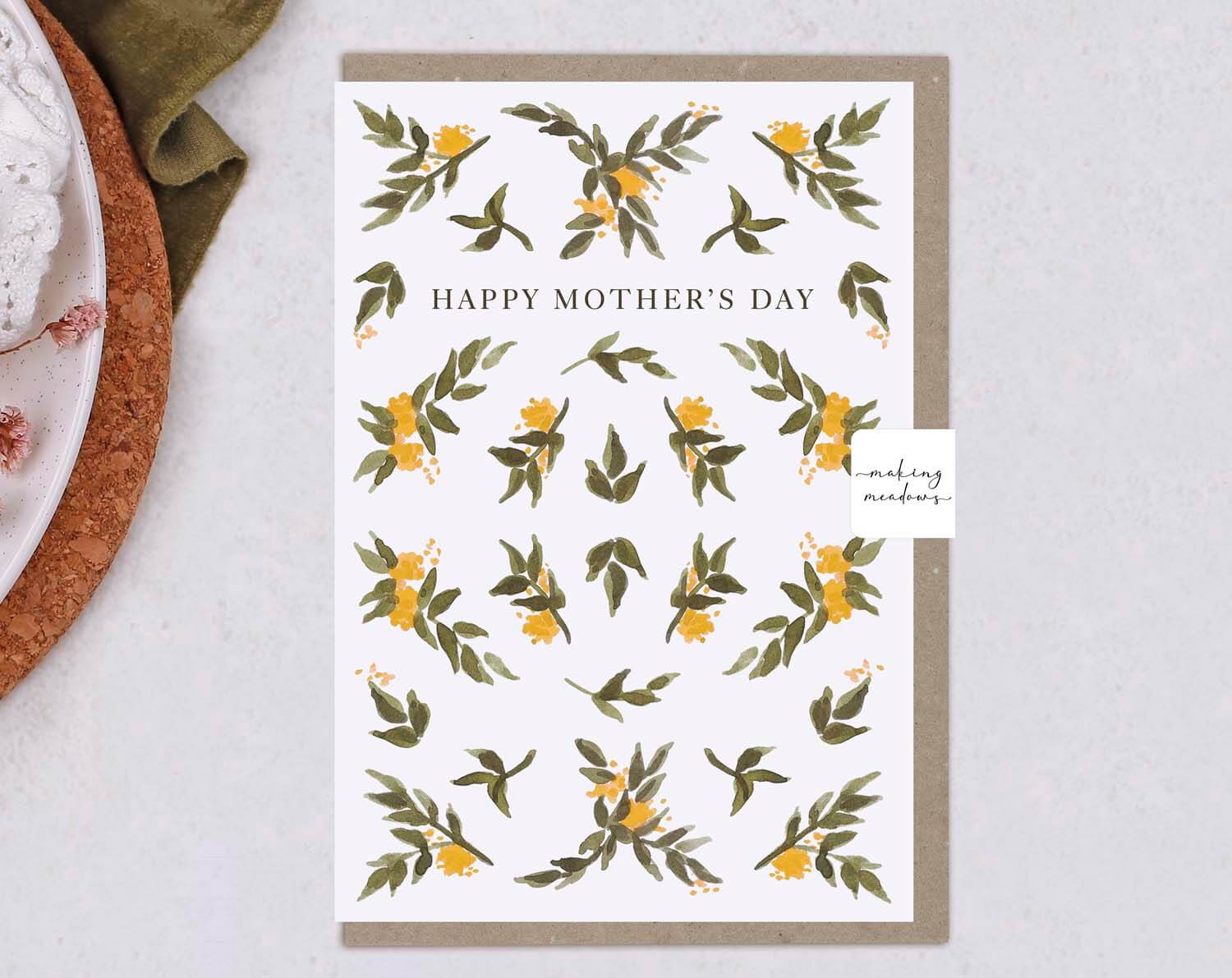 Floral Happy Mother's Day Card. Greeting & Note Cards designed by Making Meadows