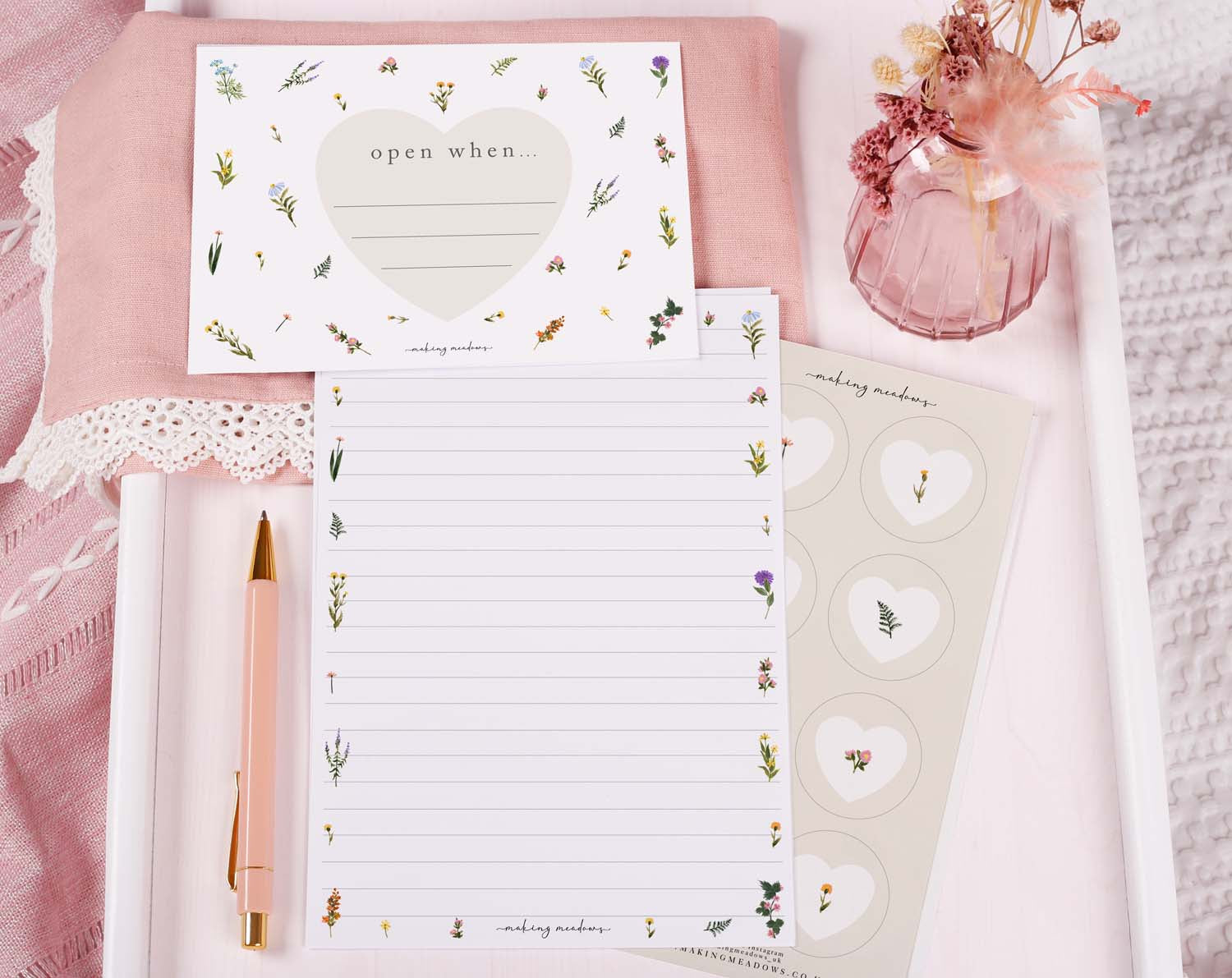 Floral Open When Envelopes. Stationery designed by Making Meadows