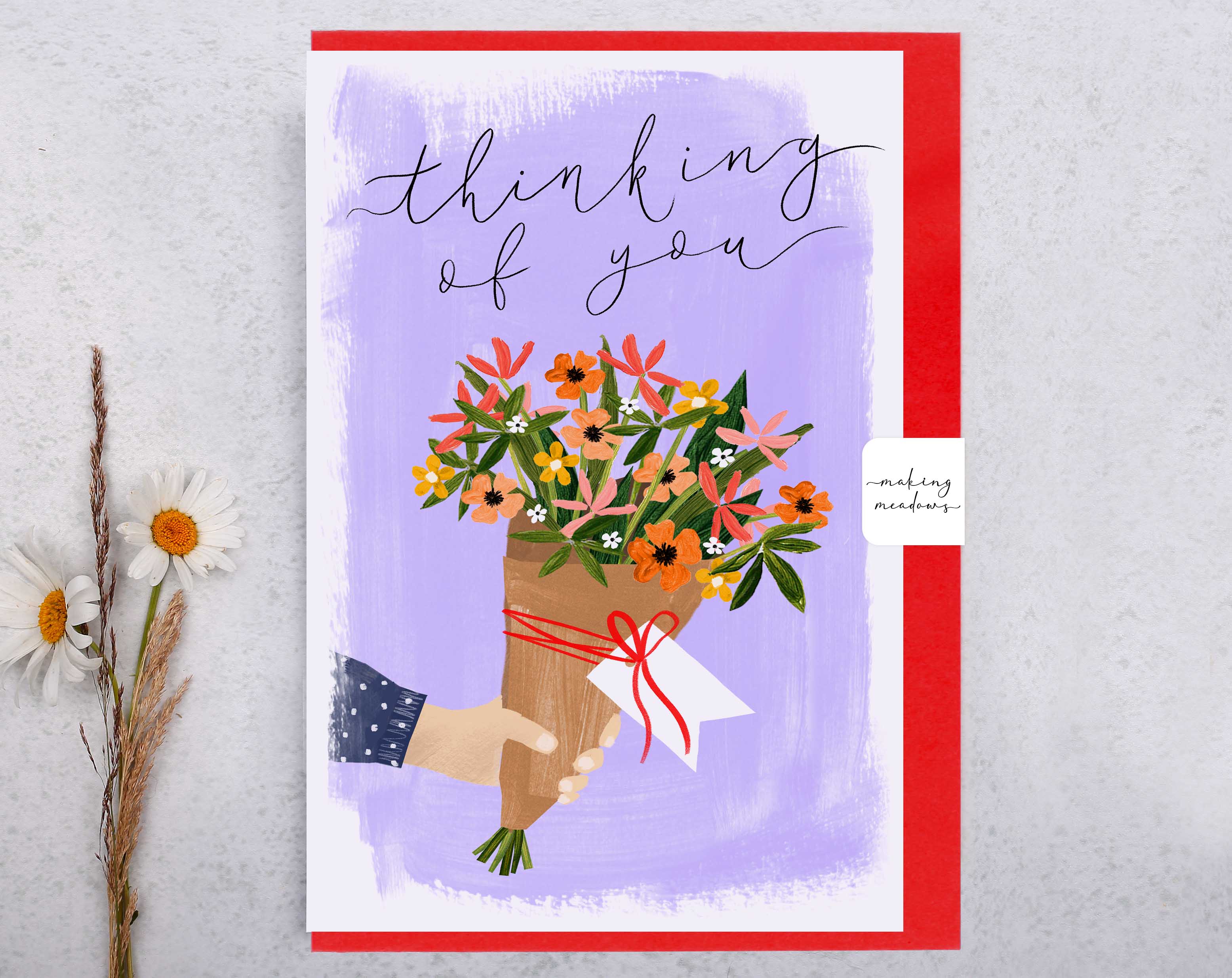 Floral Thinking Of You Card. Greeting & Note Cards designed by Making Meadows