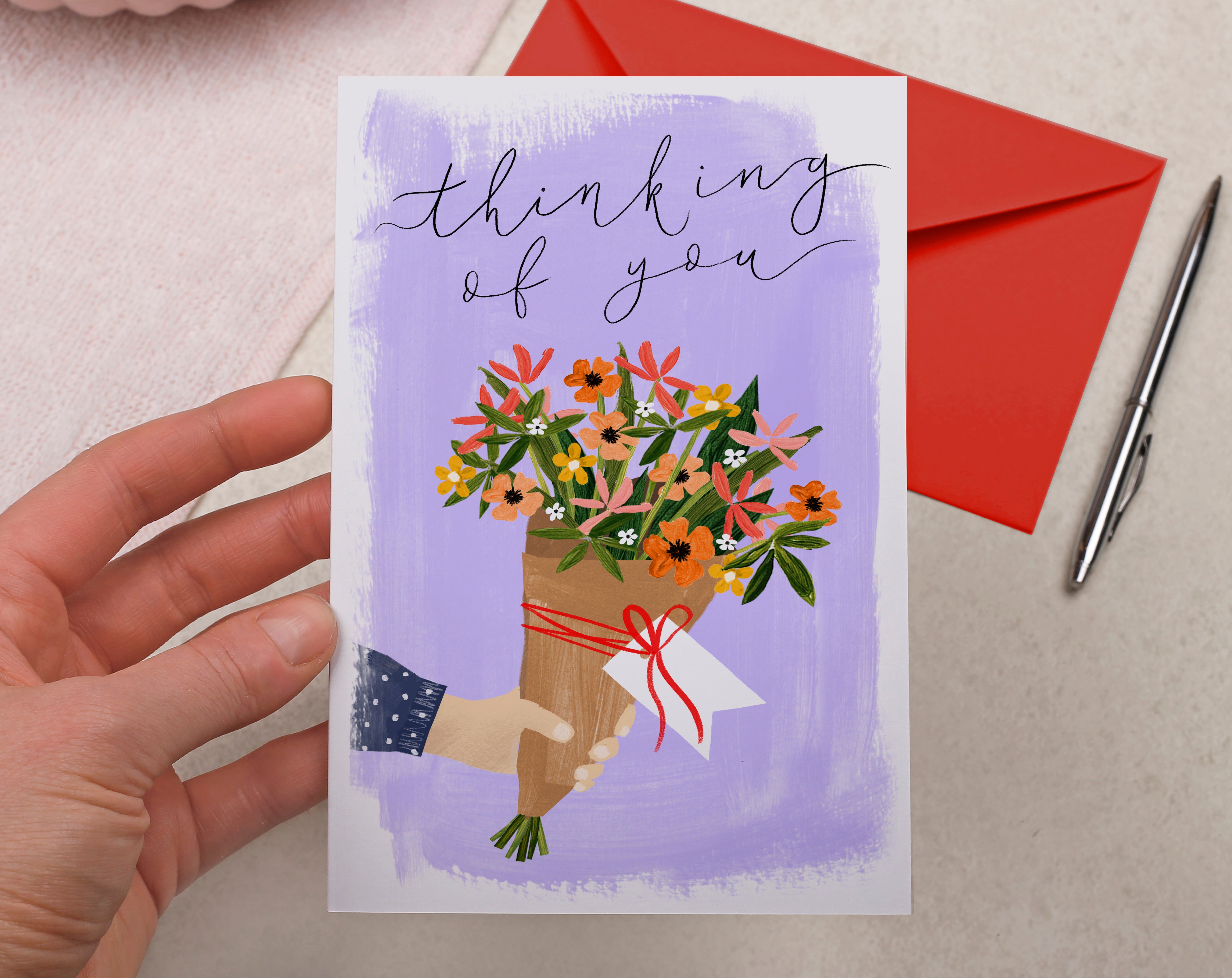 Floral Thinking Of You Card. Greeting & Note Cards designed by Making Meadows