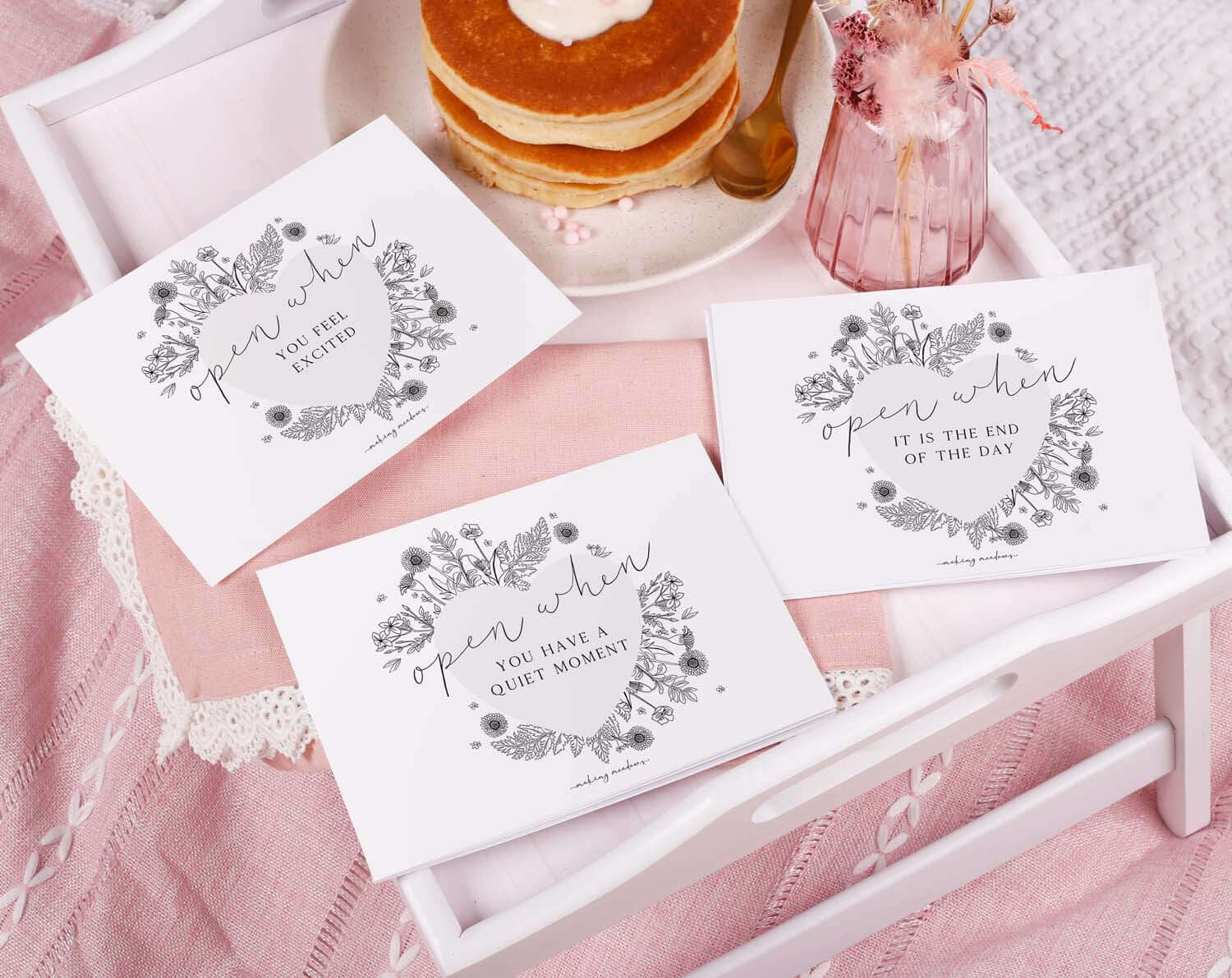 Floral Wedding Open When Envelopes. Stationery designed by Making Meadows