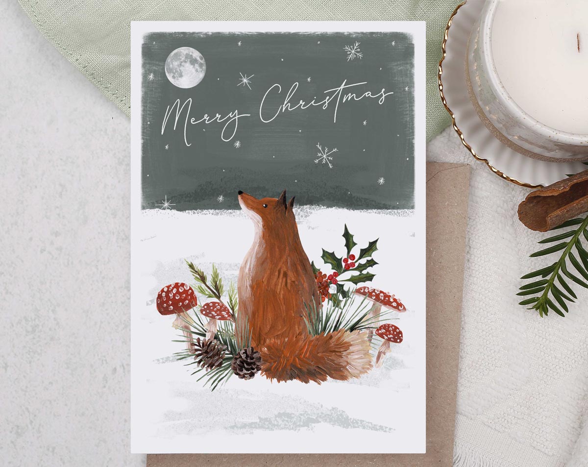 Fox Merry Christmas Card. Greeting & Note Cards designed by Making Meadows