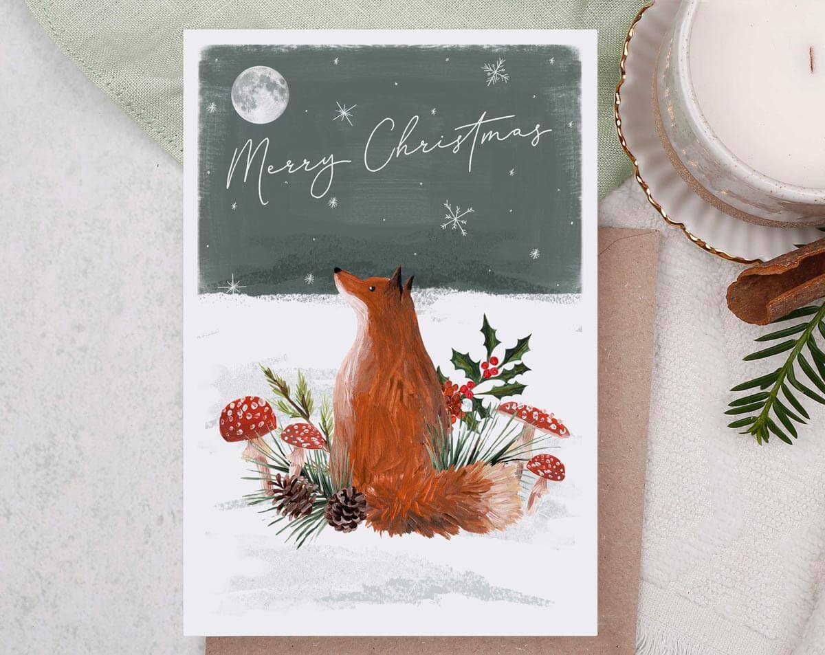 Fox Merry Christmas Card. Greeting & Note Cards designed by Making Meadows