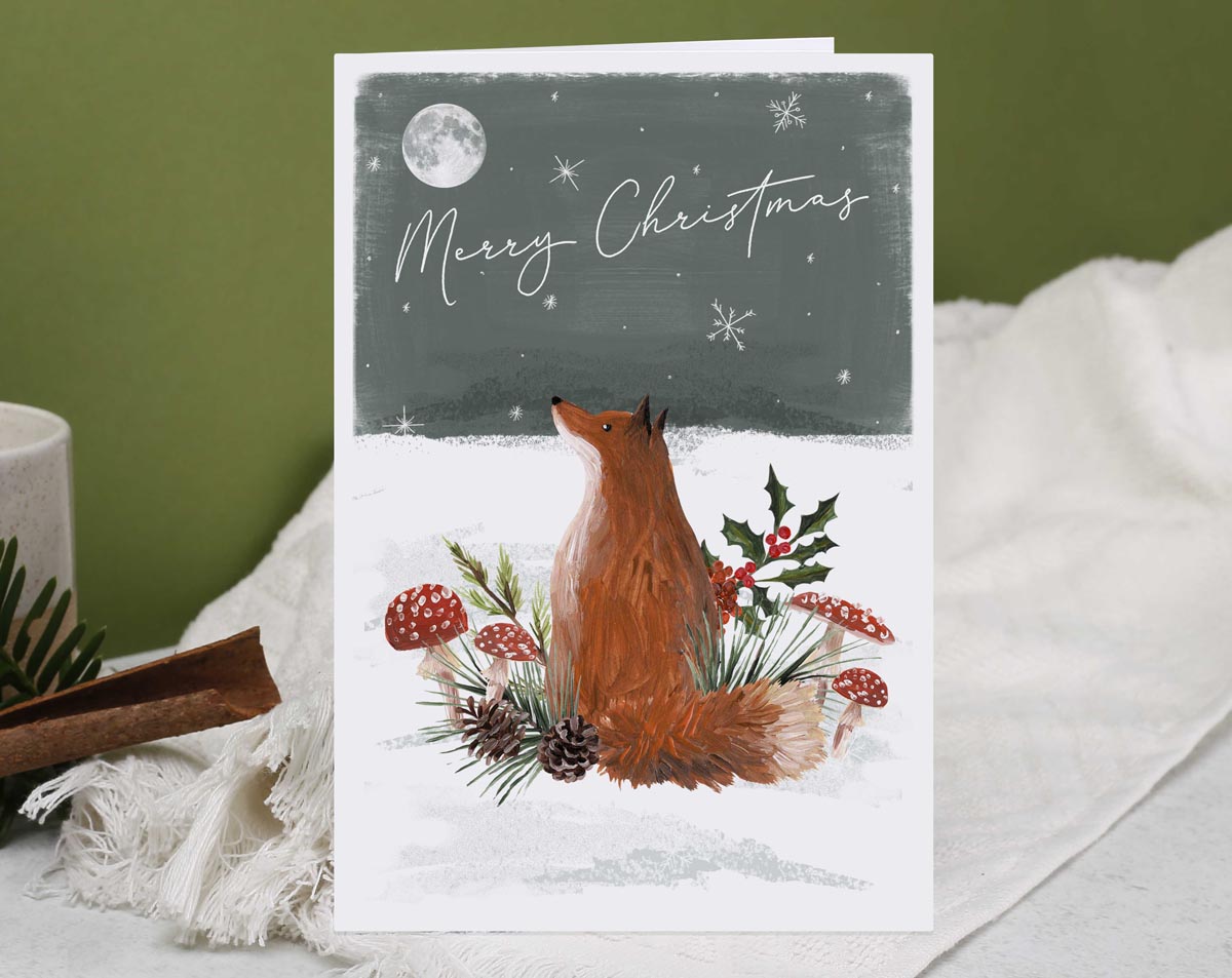 Fox Merry Christmas Card. Greeting & Note Cards designed by Making Meadows