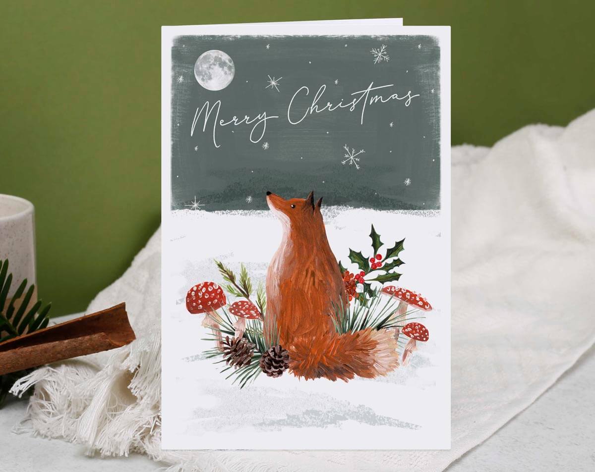 Fox Merry Christmas Card. Greeting & Note Cards designed by Making Meadows
