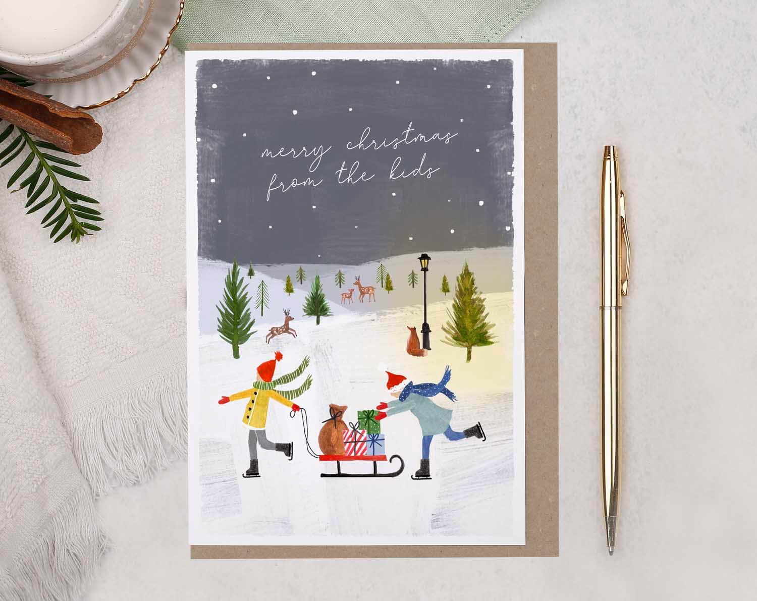 From The Kids Merry Christmas Card. Greeting & Note Cards designed by Making Meadows