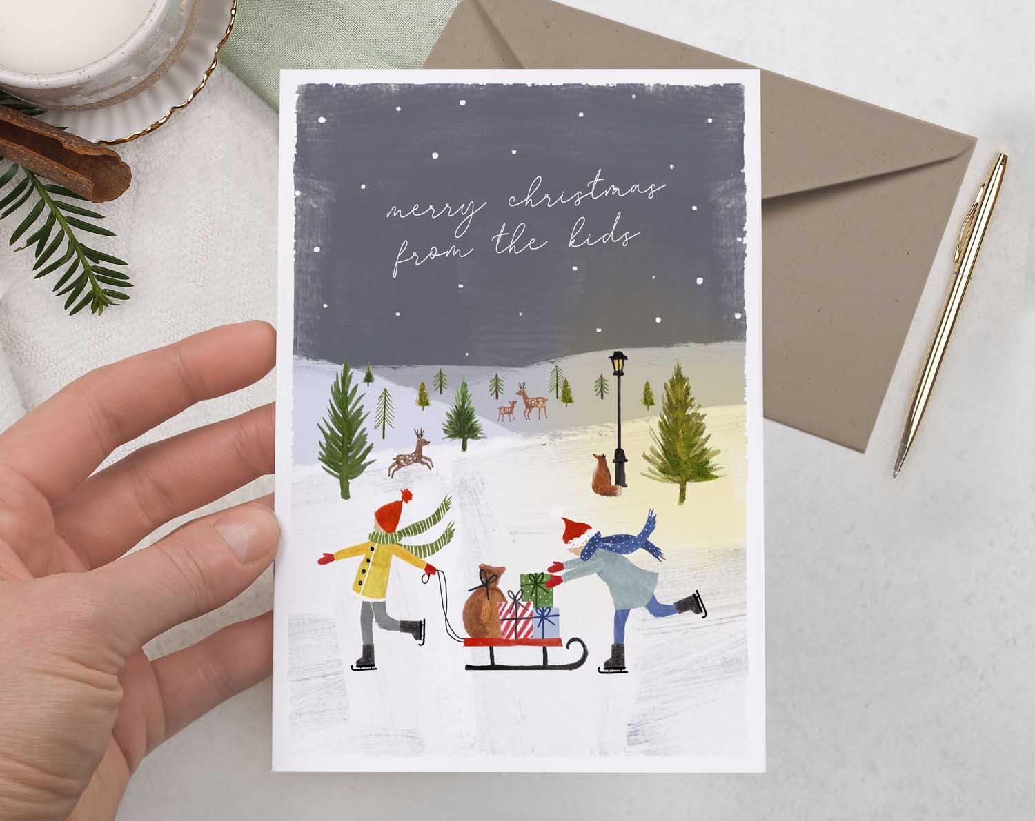 From The Kids Merry Christmas Card. Greeting & Note Cards designed by Making Meadows