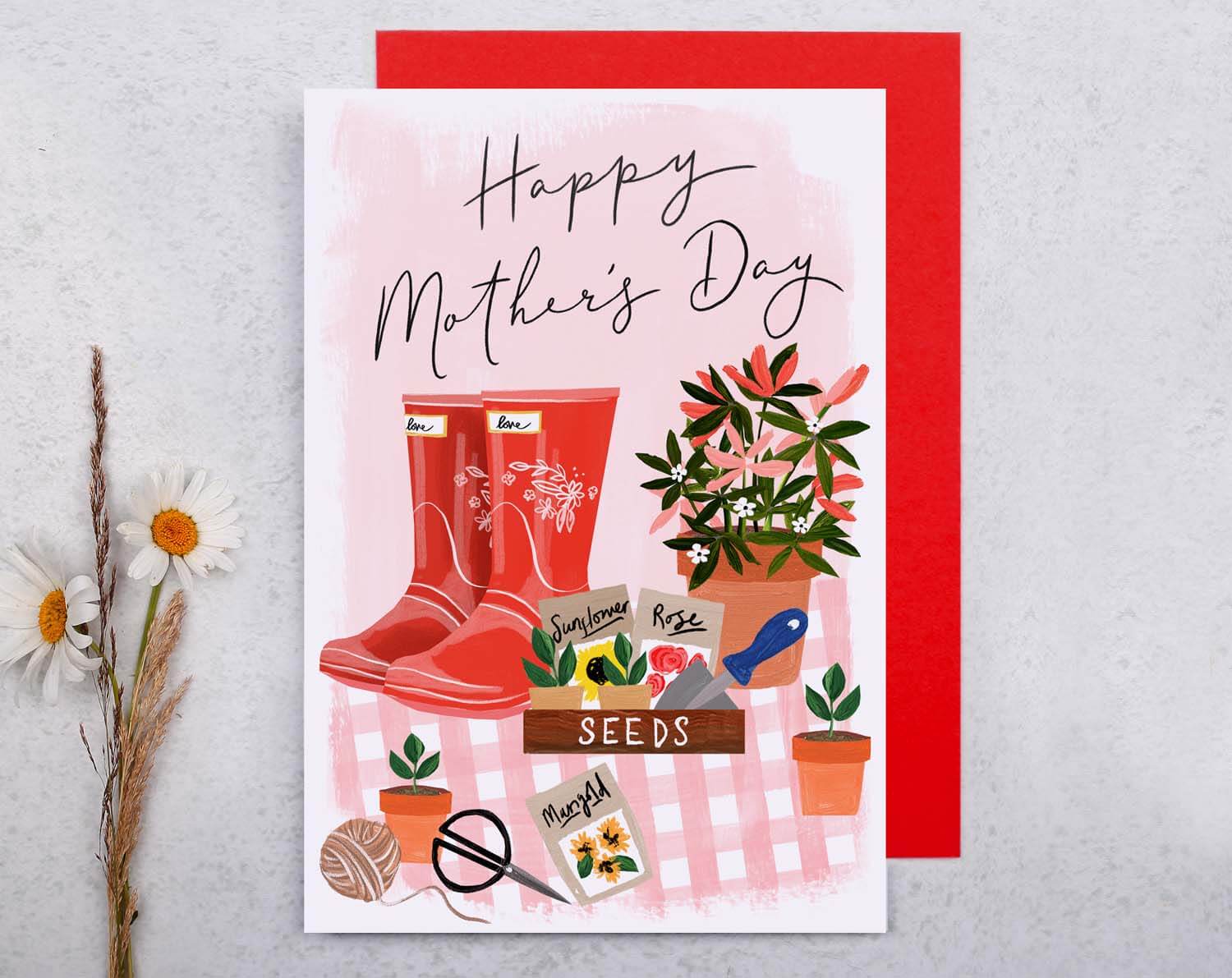 Gardening Table Mother's Day Card. Greeting & Note Cards designed by Making Meadows