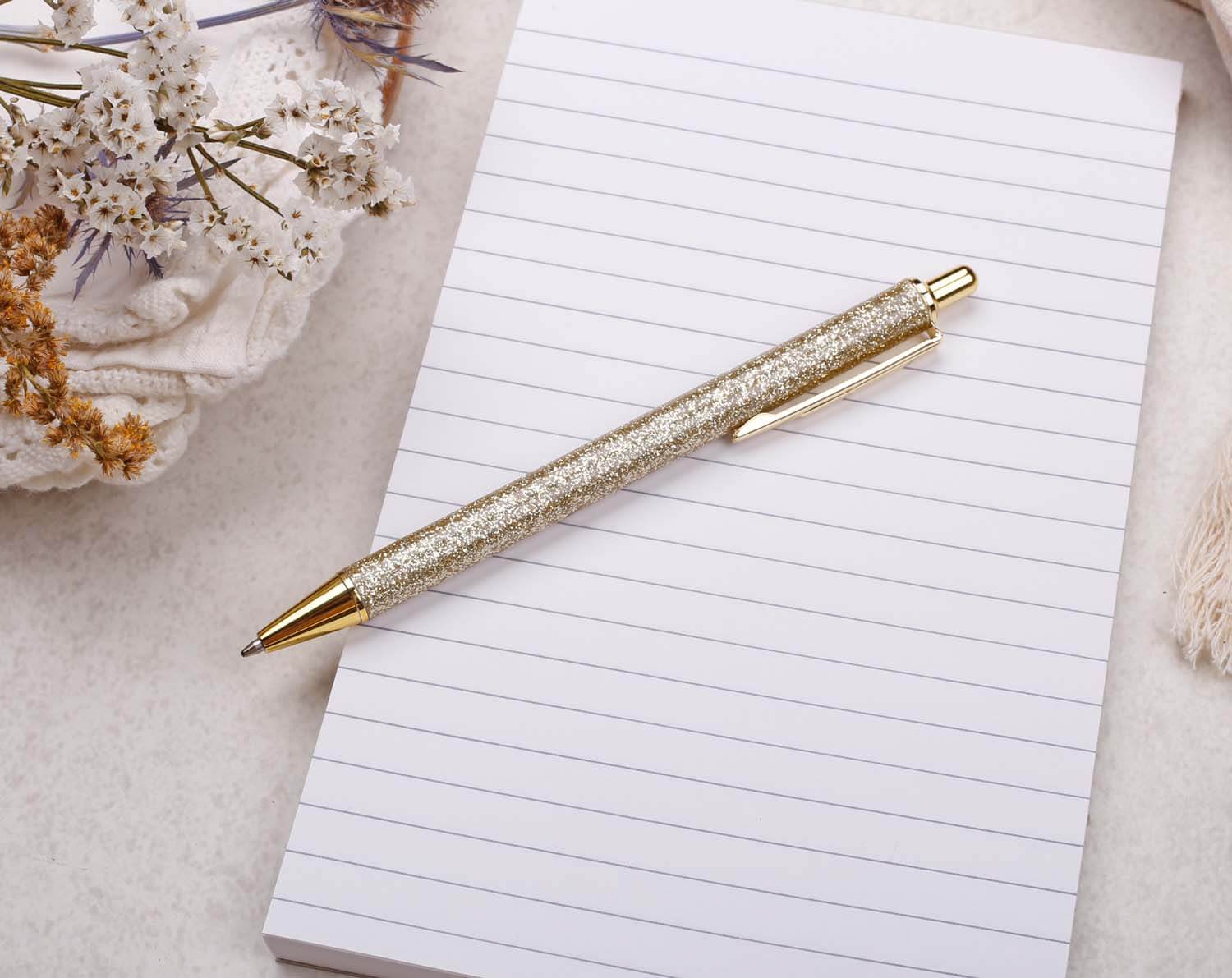 Gold Glitter Ballpoint Pen. Pens designed by Making Meadows