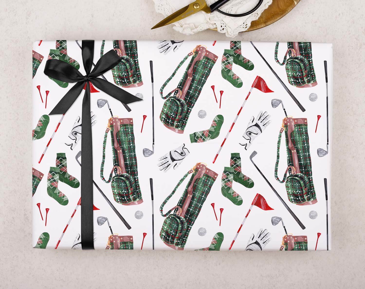 Golf Wrapping Paper. Wrapping Paper designed by Making Meadows