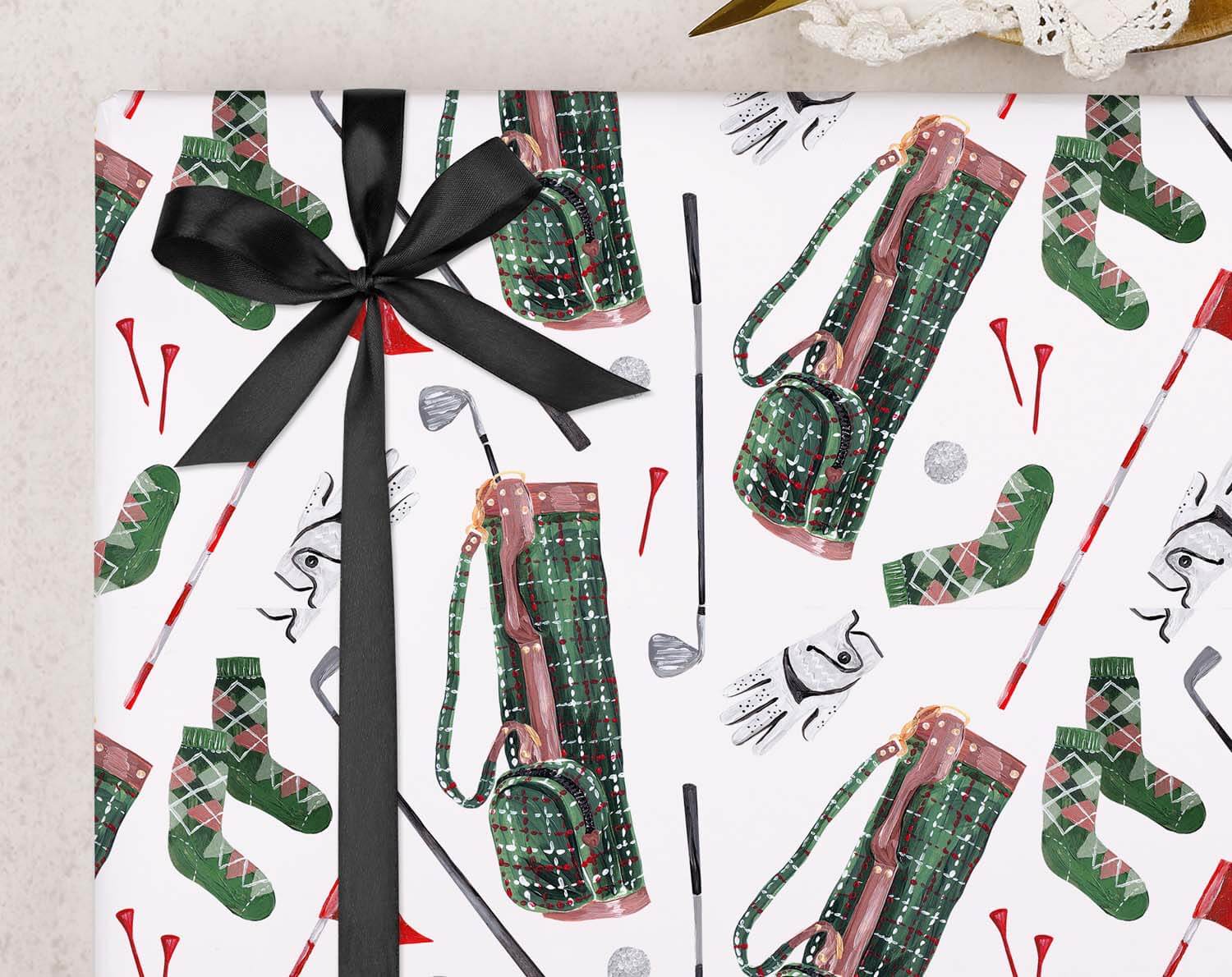 Golf Wrapping Paper. Wrapping Paper designed by Making Meadows