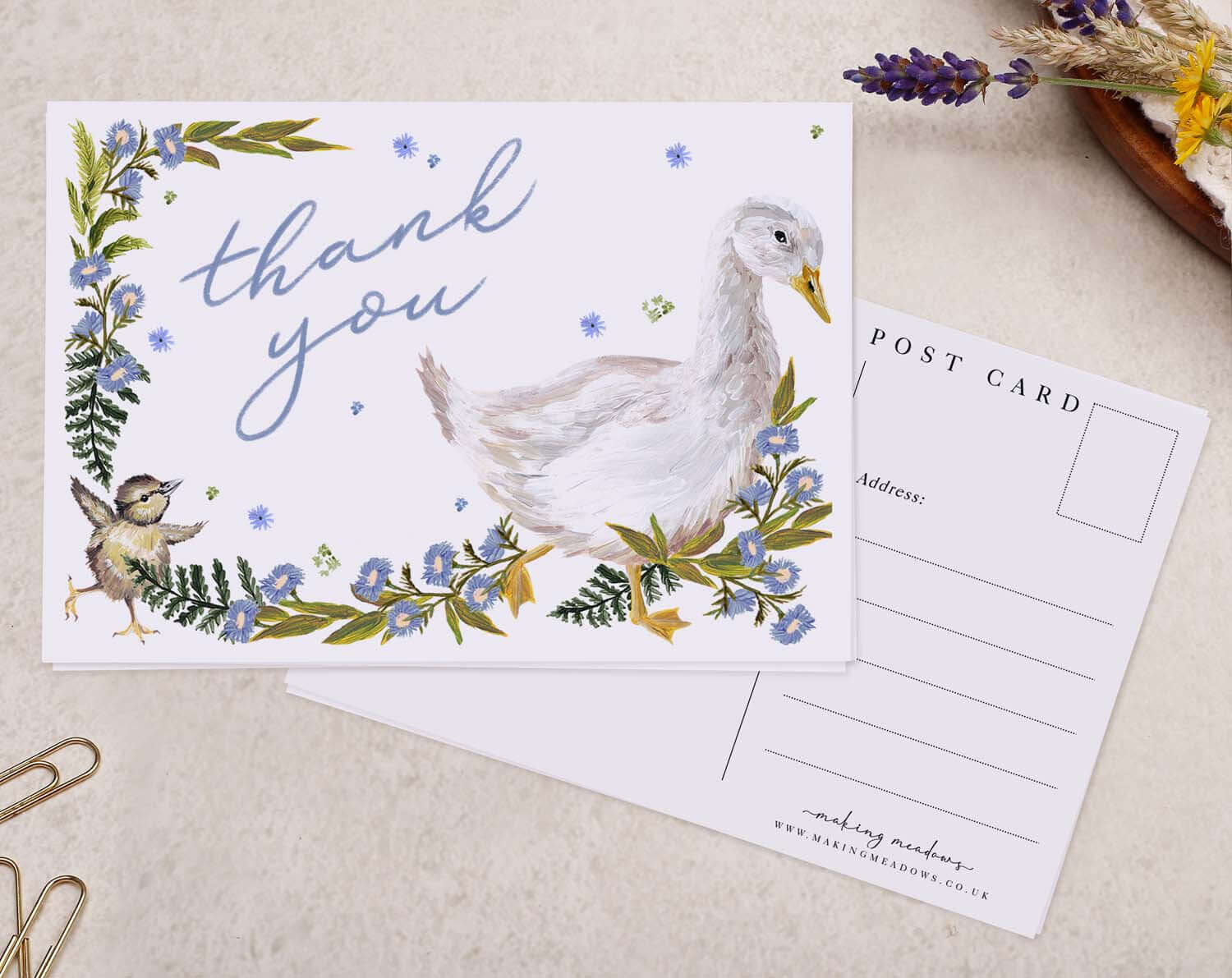 Goose Thank You Postcard. Post Cards designed by Making Meadows