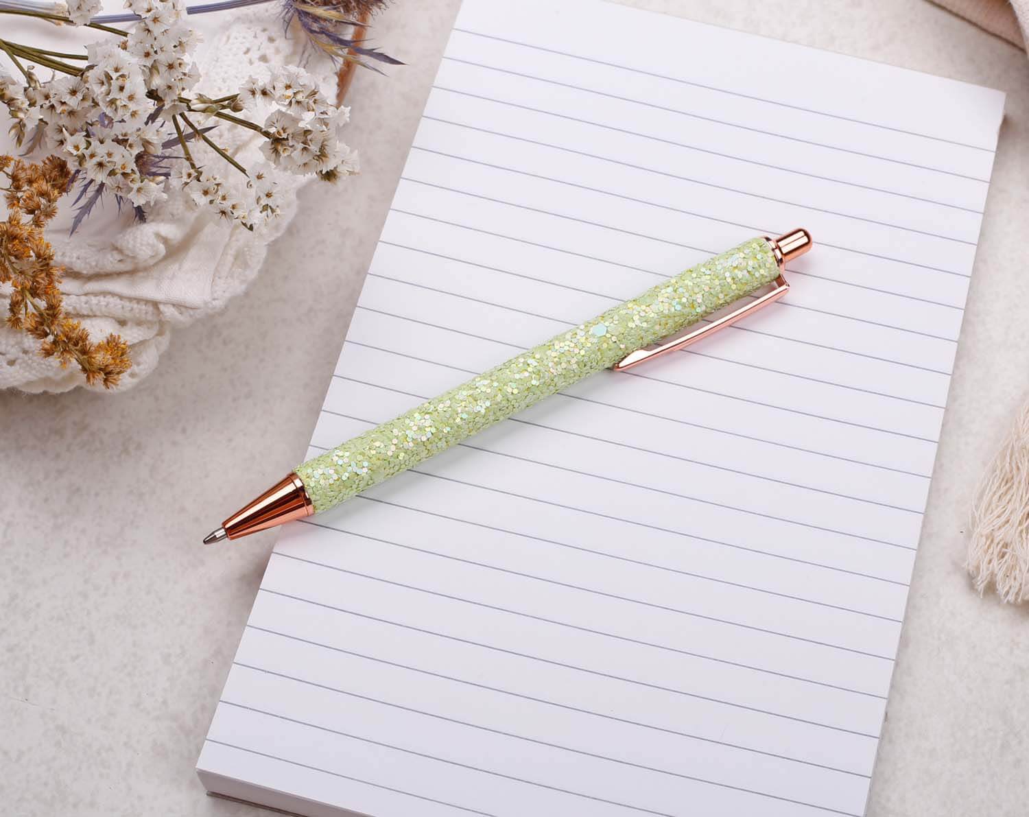Green Glitter Ballpoint Pen. Pens designed by Making Meadows