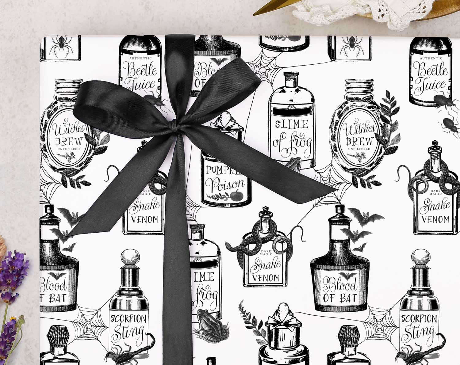 Halloween Witch Wrapping Paper. Wrapping Paper designed by Making Meadows